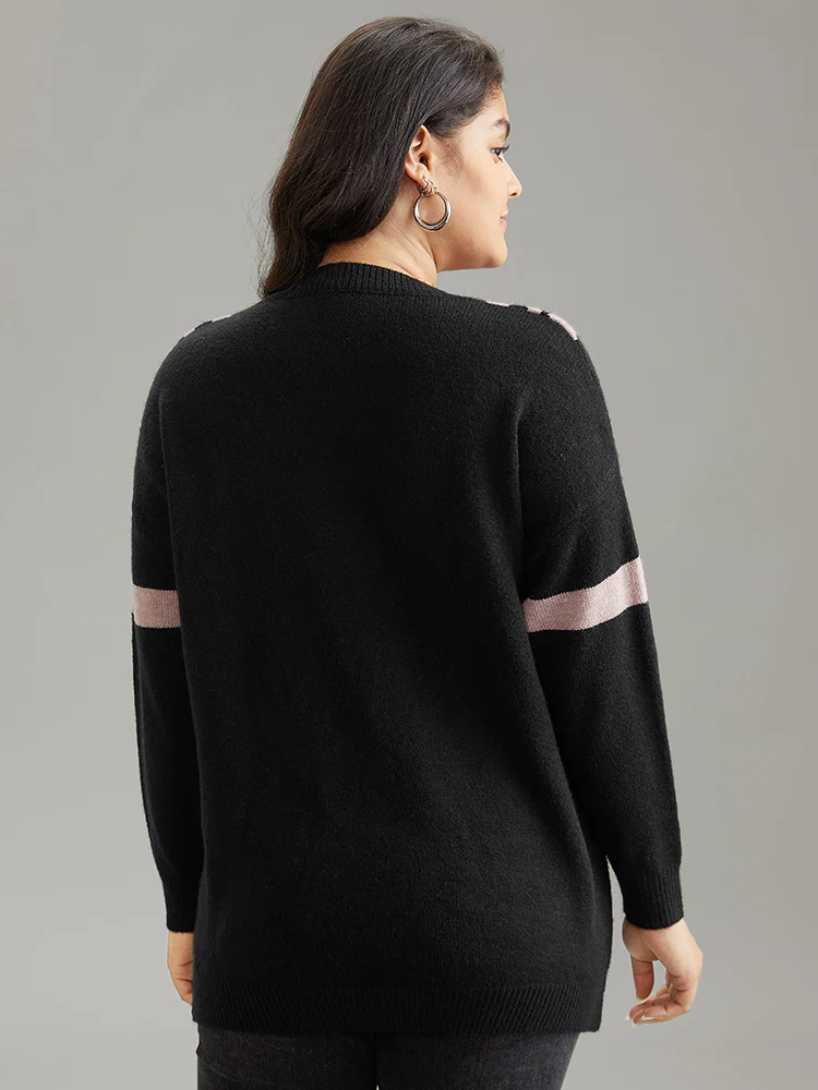Supersoft Essentials Two Tone Crew Neck Drop Shoulder Pullover - Image 2