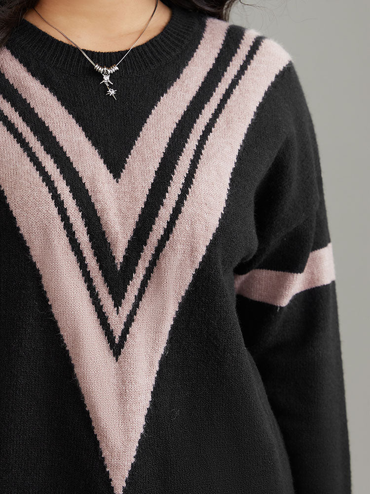 Supersoft Essentials Two Tone Crew Neck Drop Shoulder Pullover - Image 5