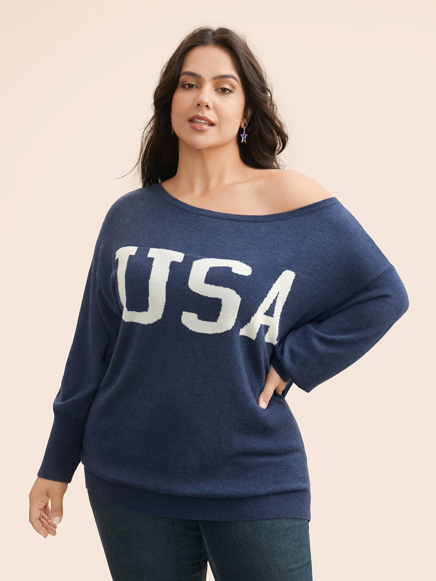 Supersoft Essentials USA Boat Neck Pullover - Image 2