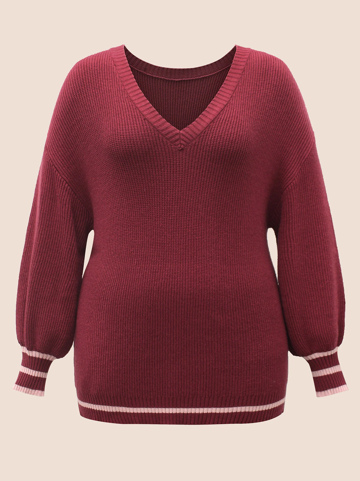 Supersoft Essentials V Neck Contrast Trim Pullover - Image 7