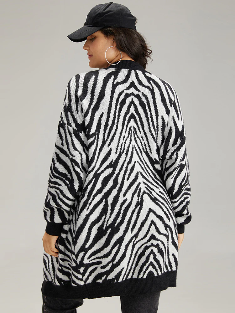Supersoft Essentials Zebra Print Patched Pocket Cardigan - Image 2