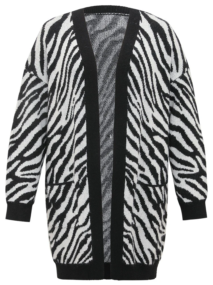 Supersoft Essentials Zebra Print Patched Pocket Cardigan - Image 7