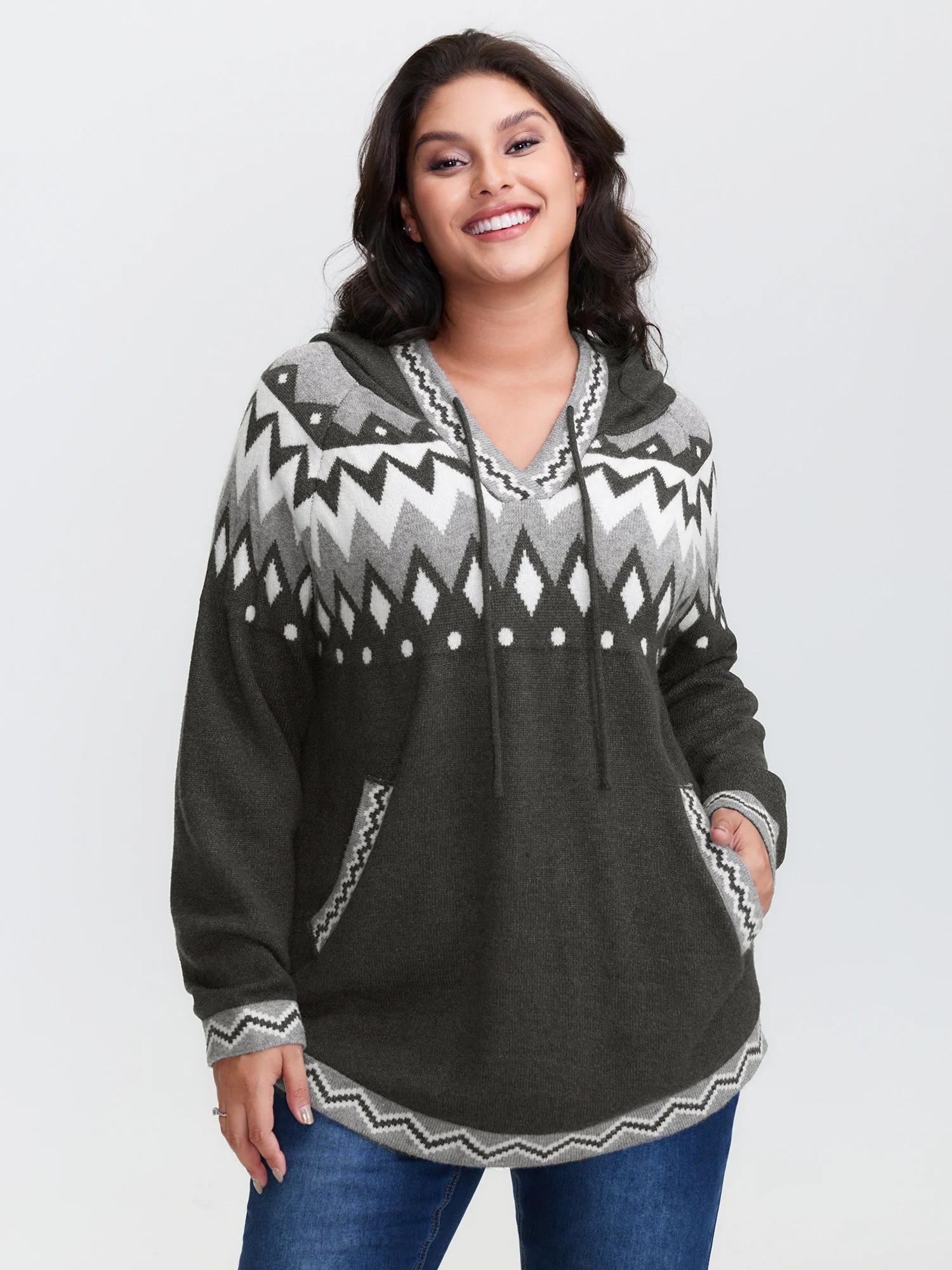 Supersoft Fair-Isle Super Stretchy Curvy Pullover - Image 2