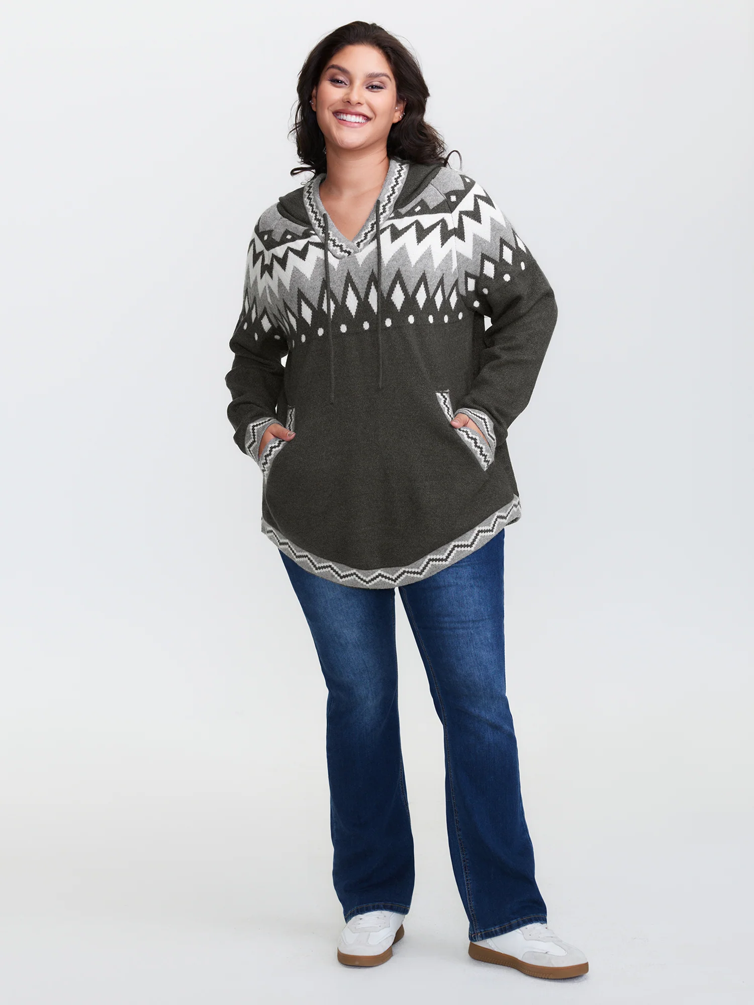 Supersoft Fair-Isle Super Stretchy Curvy Pullover - Image 3