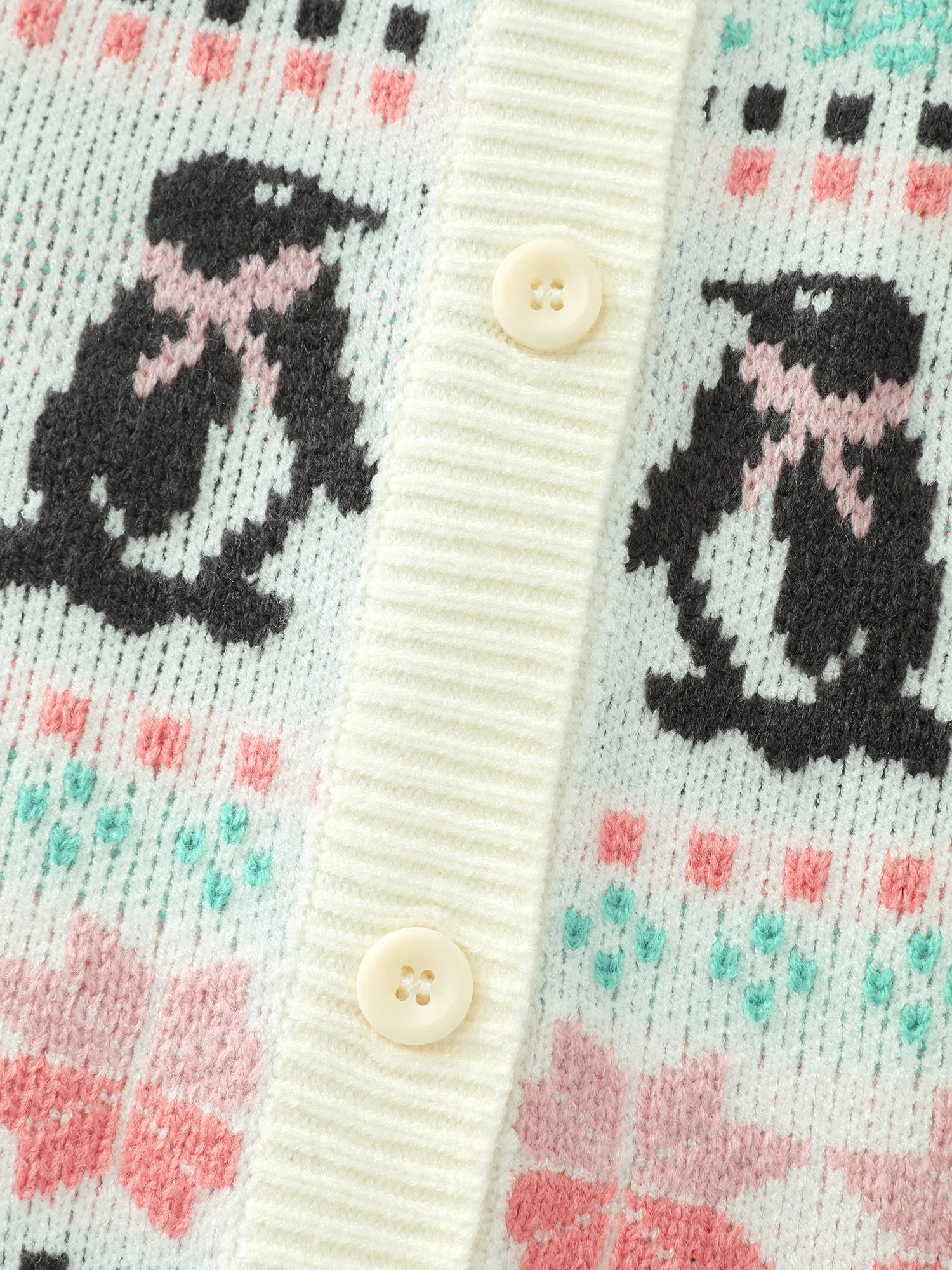 Supersoft Festive Penguin Pattern Jacquard Knit Cardigan - Image 5