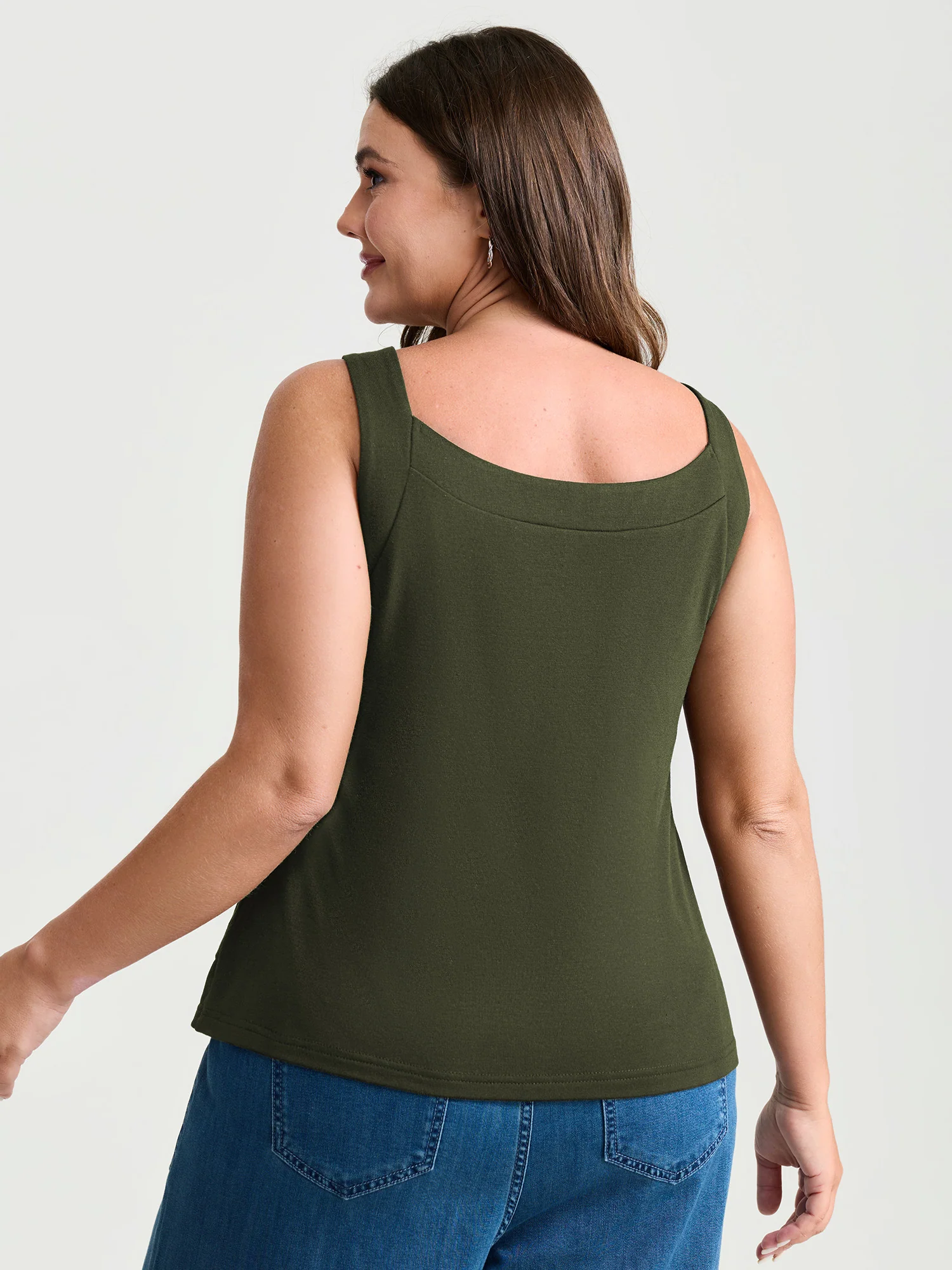 Supersoft Supportive Bra Fitted Plain Tank Top - Image 10