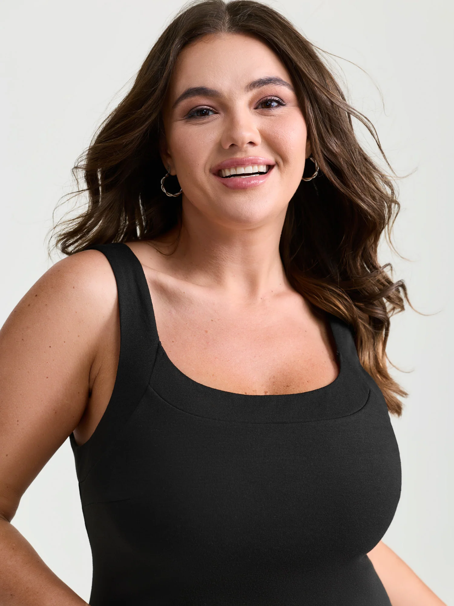 Supersoft Supportive Bra Fitted Plain Tank Top - Image 2