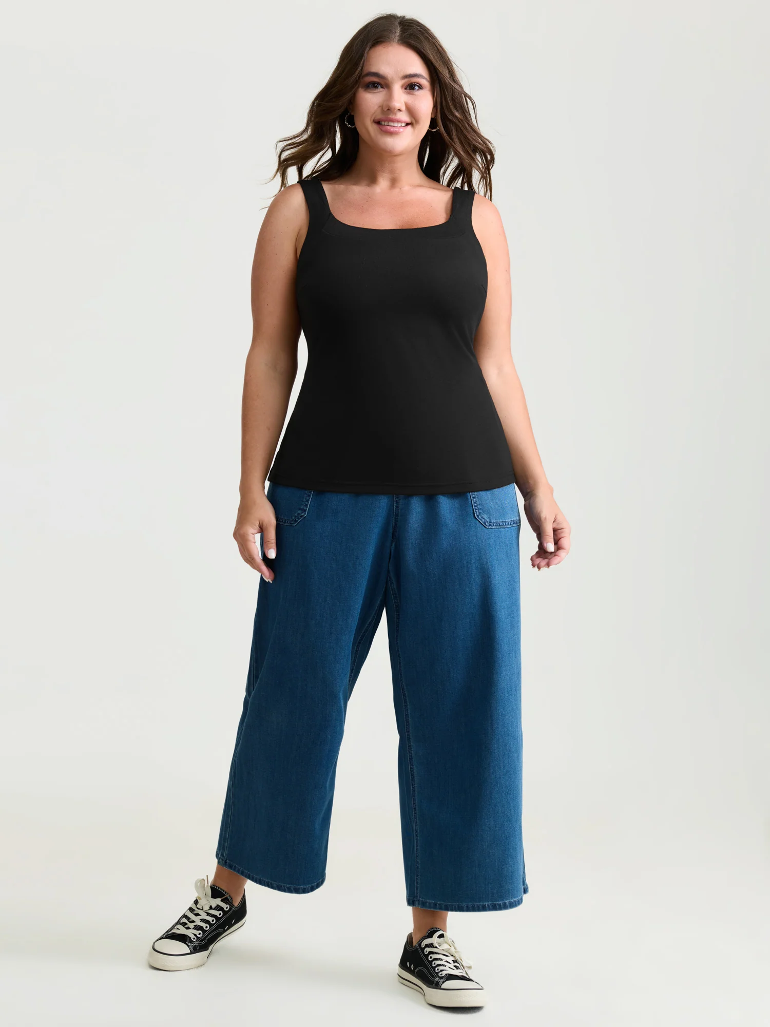 Supersoft Supportive Bra Fitted Plain Tank Top - Image 3