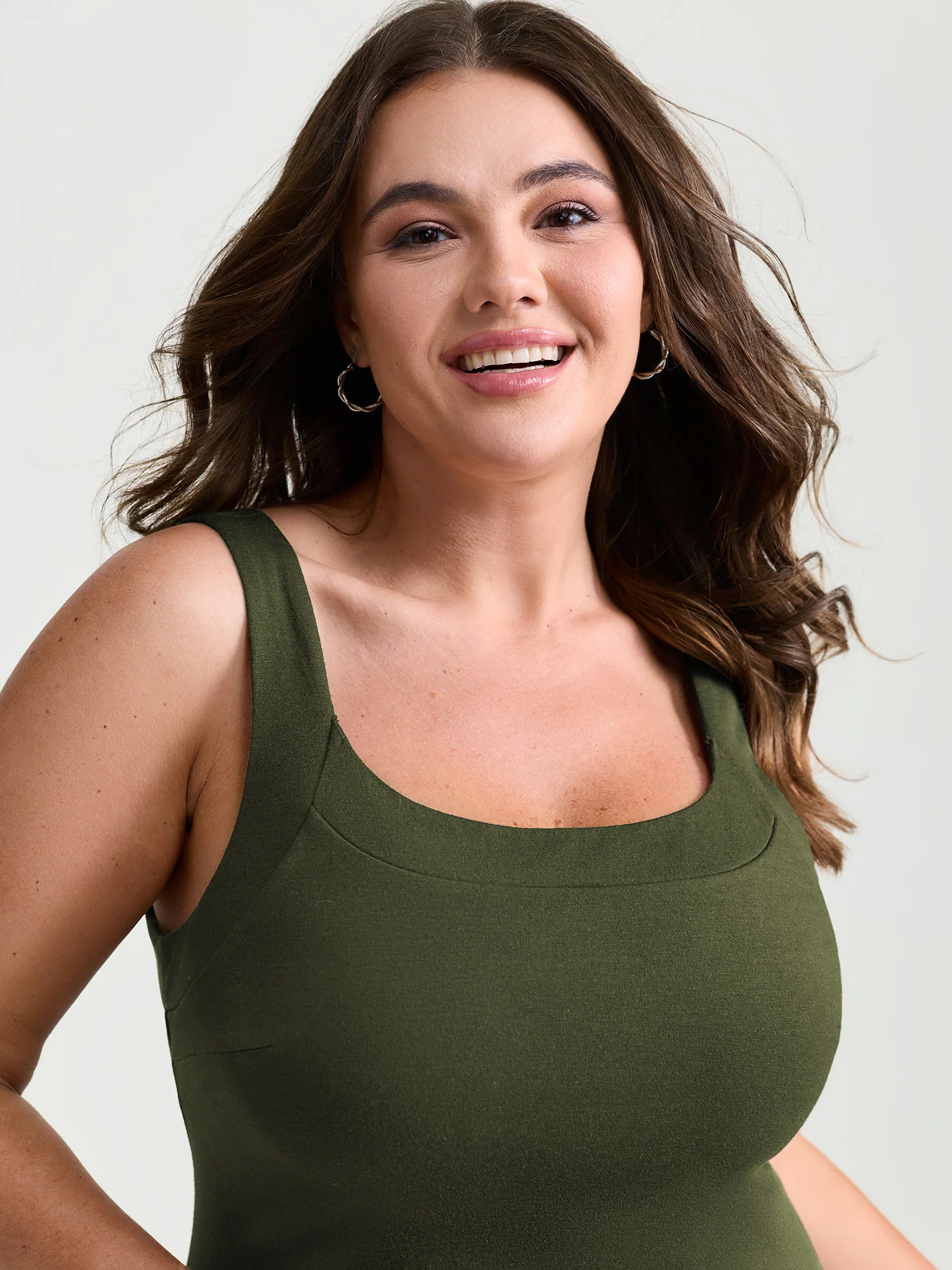 Supersoft Supportive Bra Fitted Plain Tank Top - Image 8