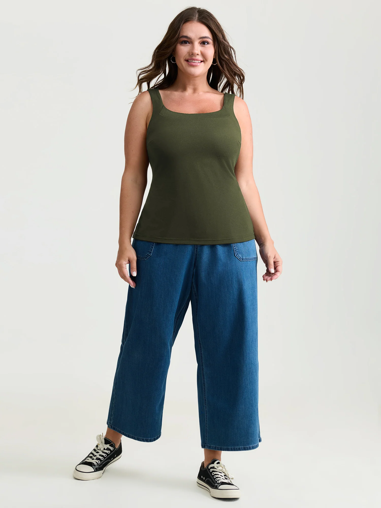 Supersoft Supportive Bra Fitted Plain Tank Top - Image 9