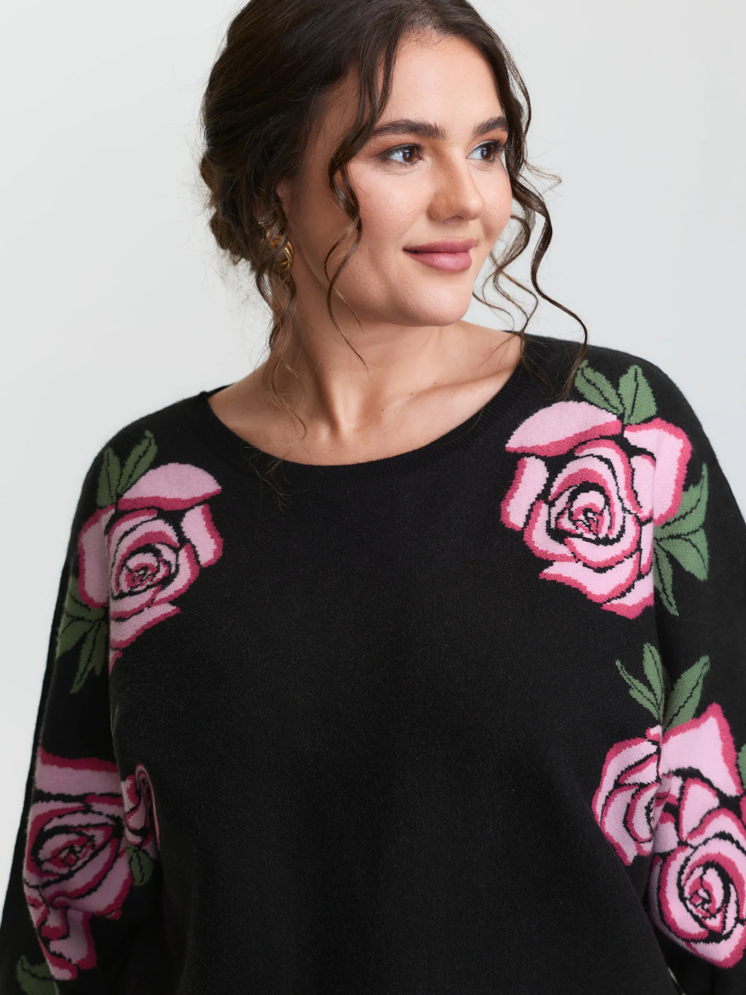 Supersoft Floral Batwing Sleeve Pullover - Image 2