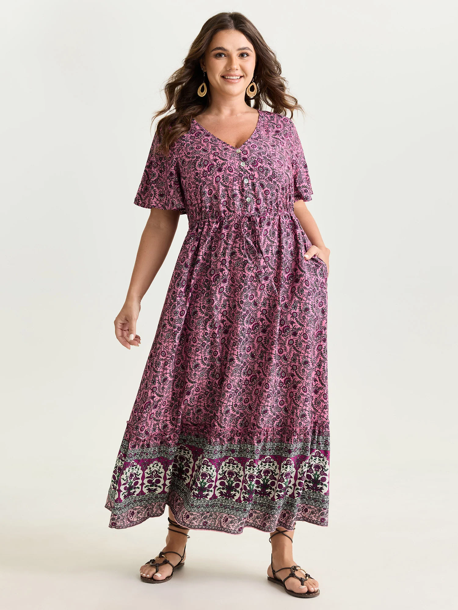 Supersoft Floral Color Contrast Print Maxi Dress - Image 3