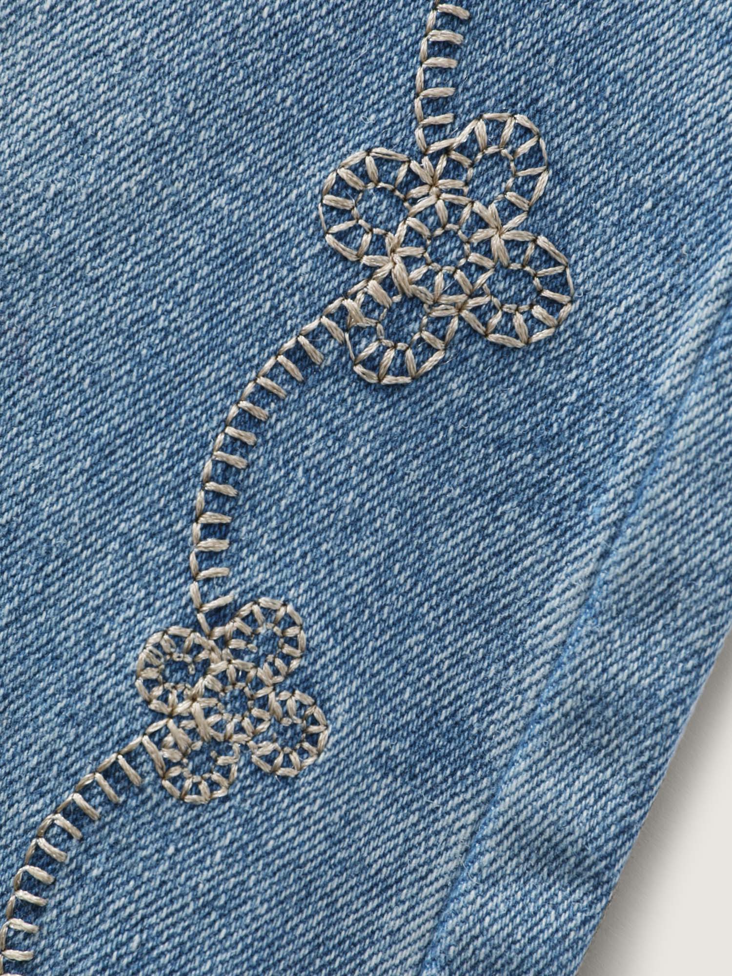 Supersoft Floral Embroidered Flared Hem Jeans - Image 6