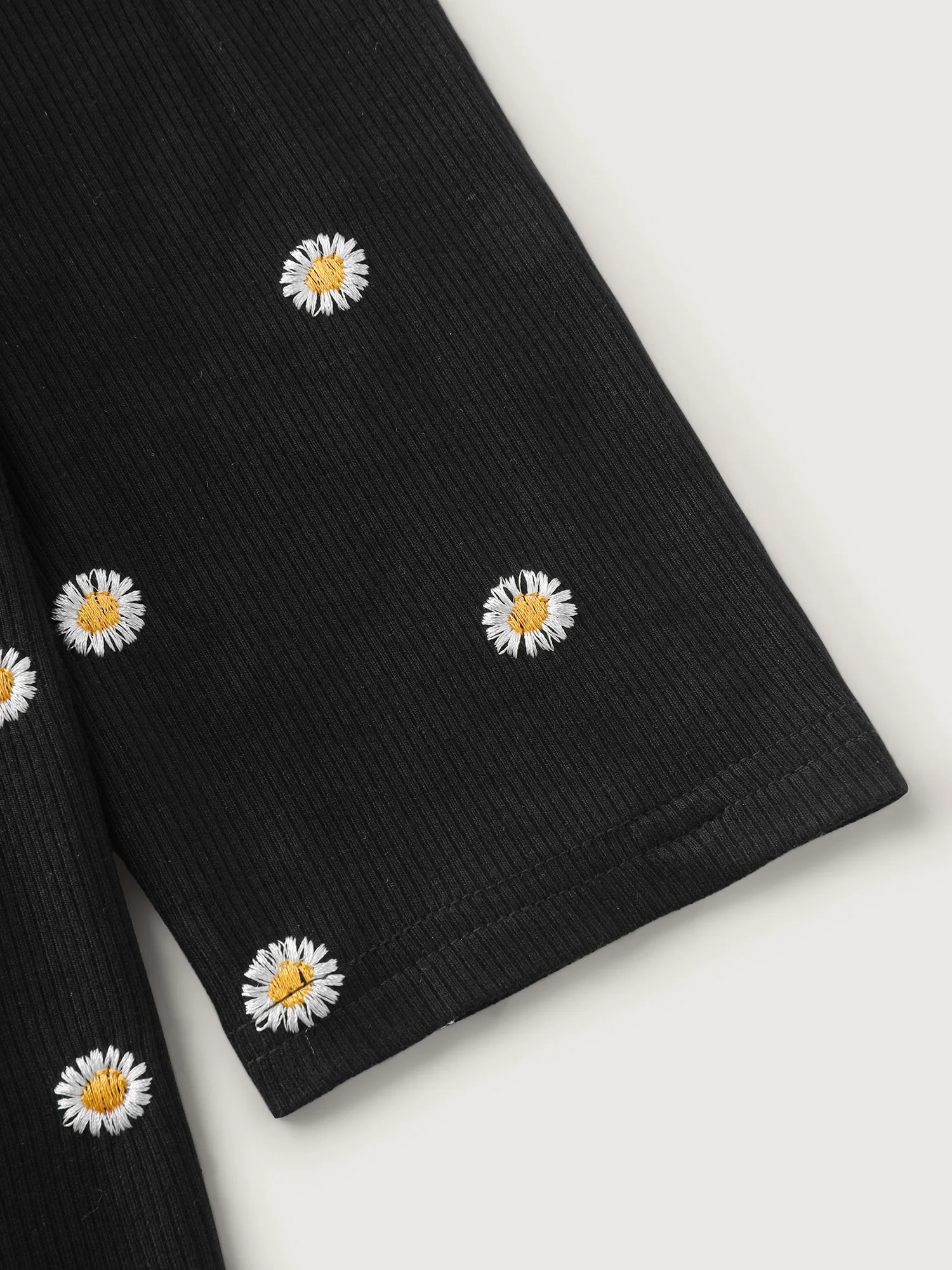 Supersoft Floral Embroidered Mock Neck T-Shirt - Image 6