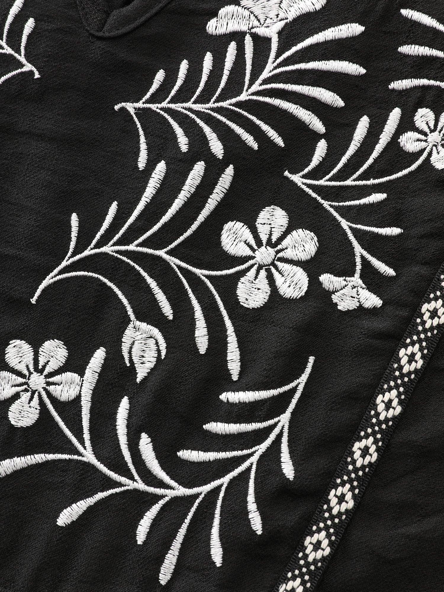 Supersoft Floral Embroidered Notched Collar Blouse - Image 5