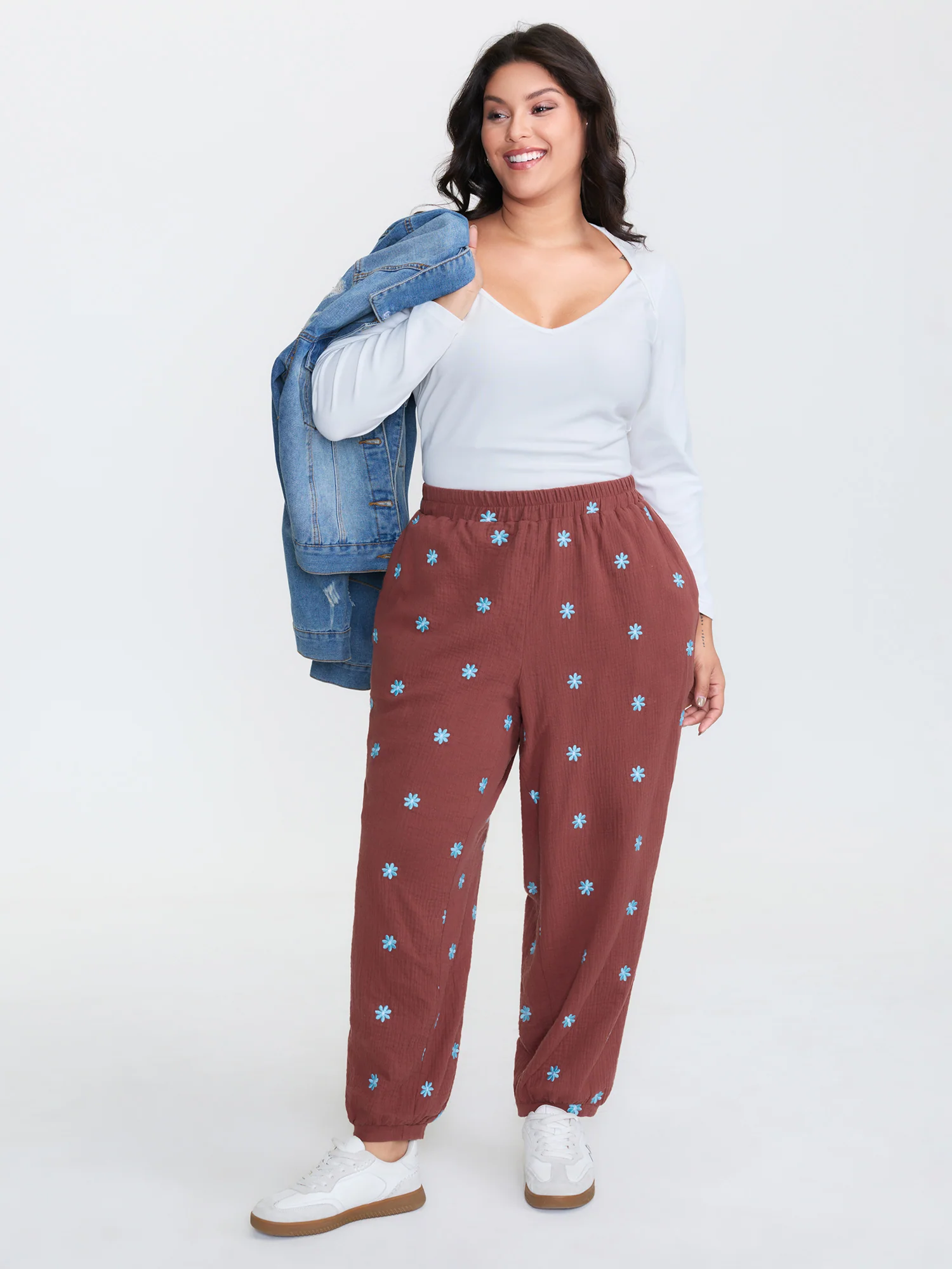 Supersoft Floral Embroidered Pants - Image 2