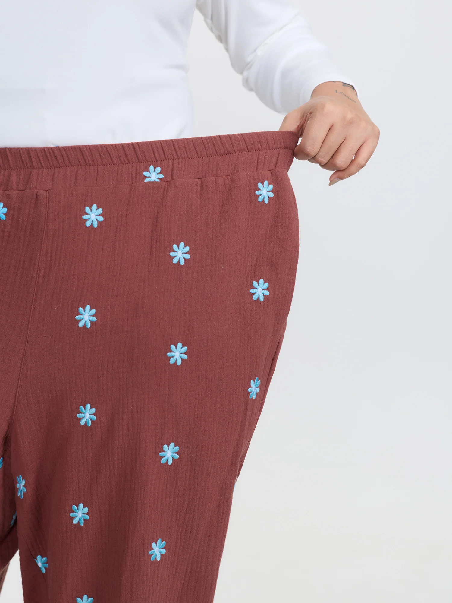 Supersoft Floral Embroidered Pants - Image 3