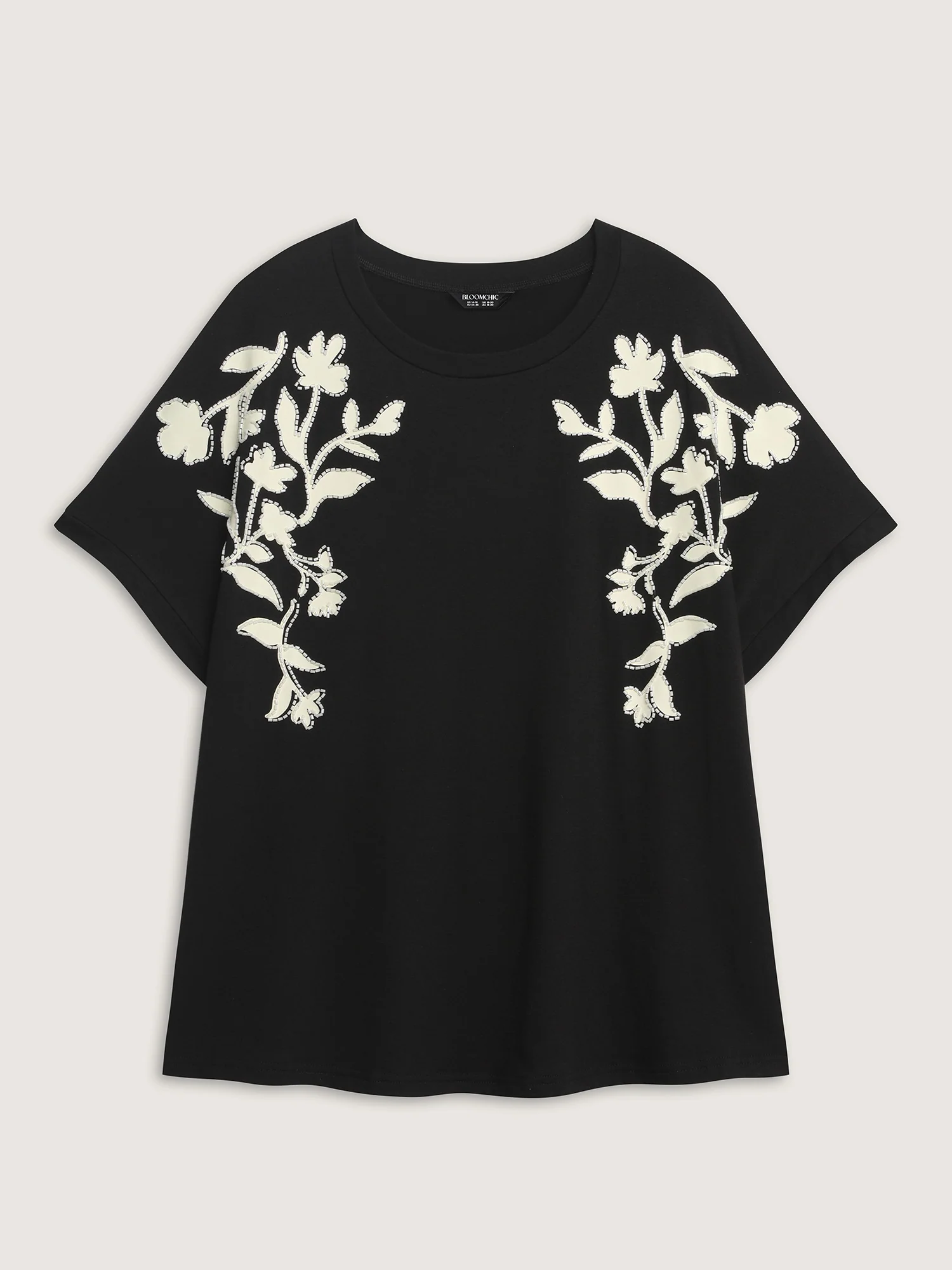 Supersoft Floral Embroidered Round Neck T-Shirt - Image 7