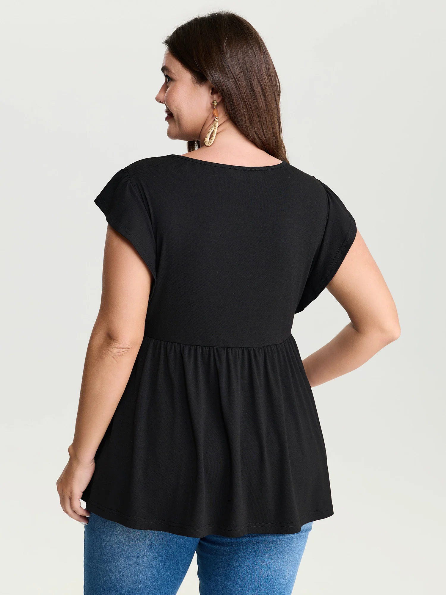 Supersoft Floral Embroidered Stretchy Knot Top - Image 4