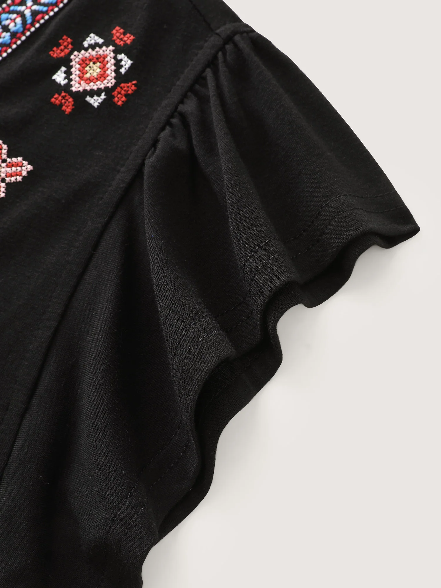 Supersoft Floral Embroidered Stretchy Knot Top - Image 6