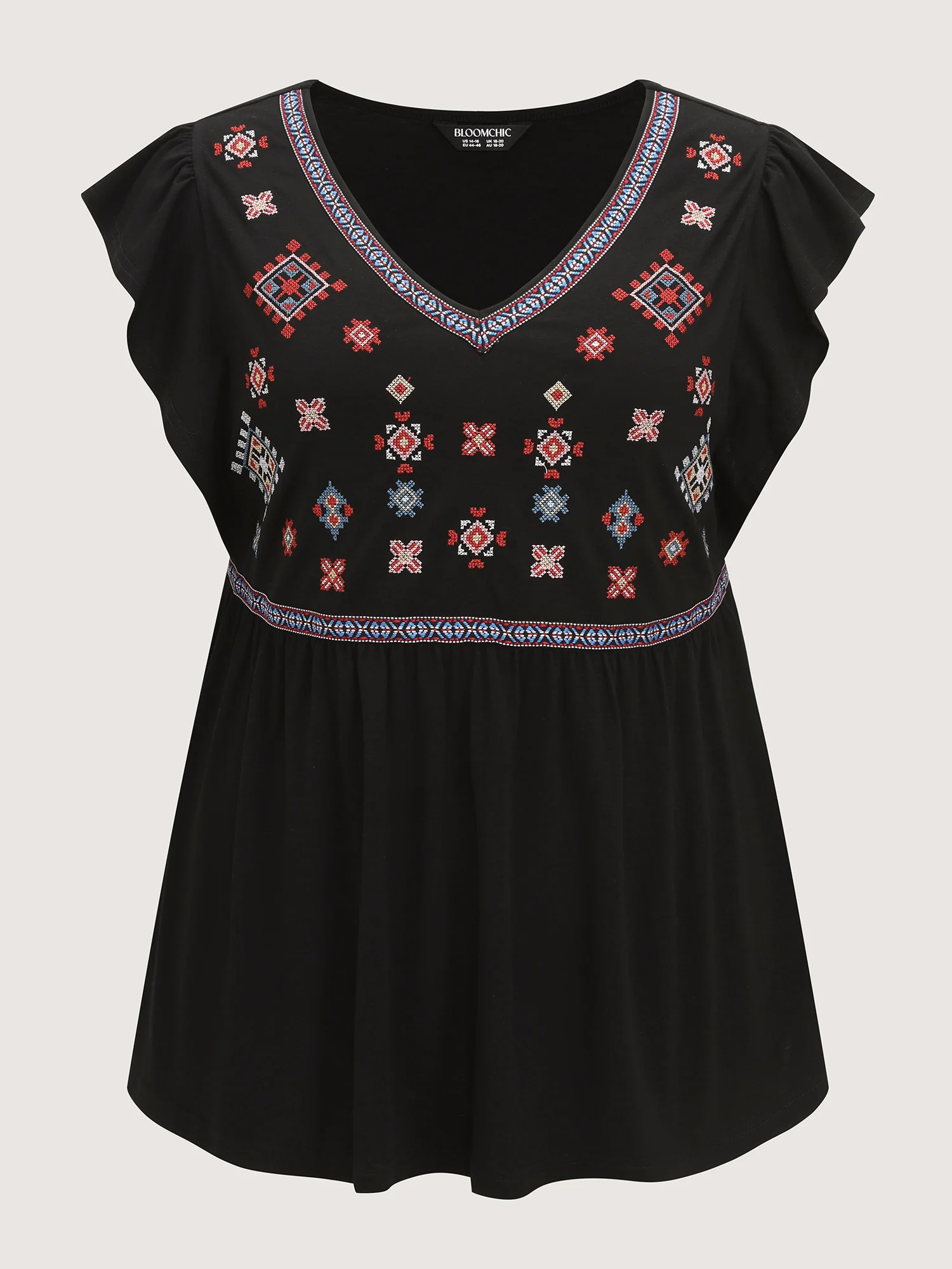 Supersoft Floral Embroidered Stretchy Knot Top - Image 7