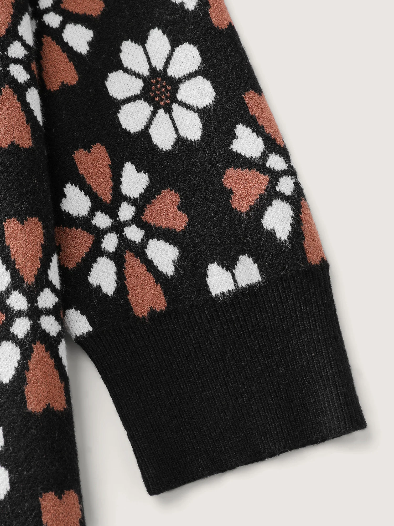 Supersoft Floral Jacquard Contrast Pullover - Image 6