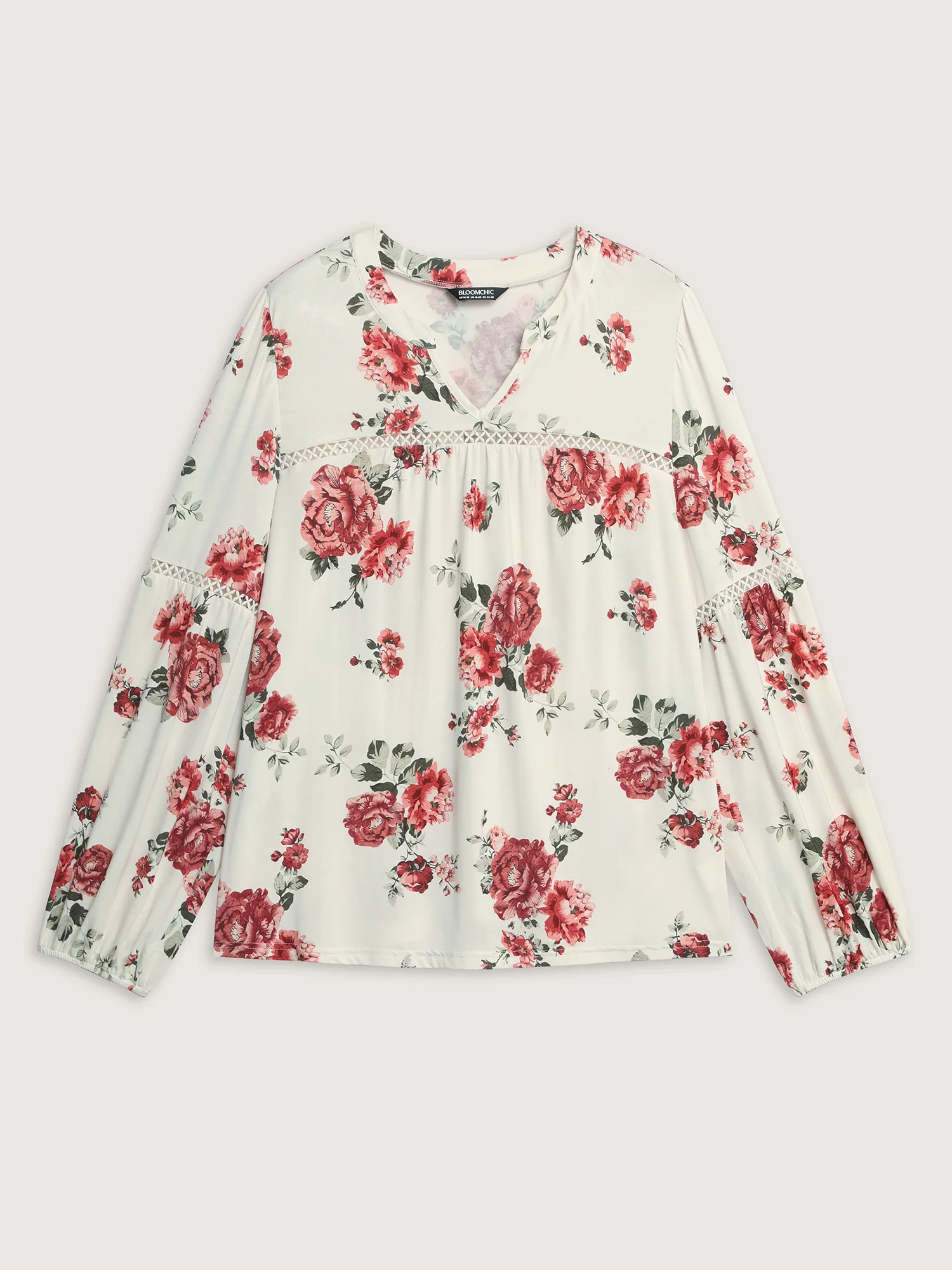 Supersoft Floral Lace Trim Knit Top - Image 5
