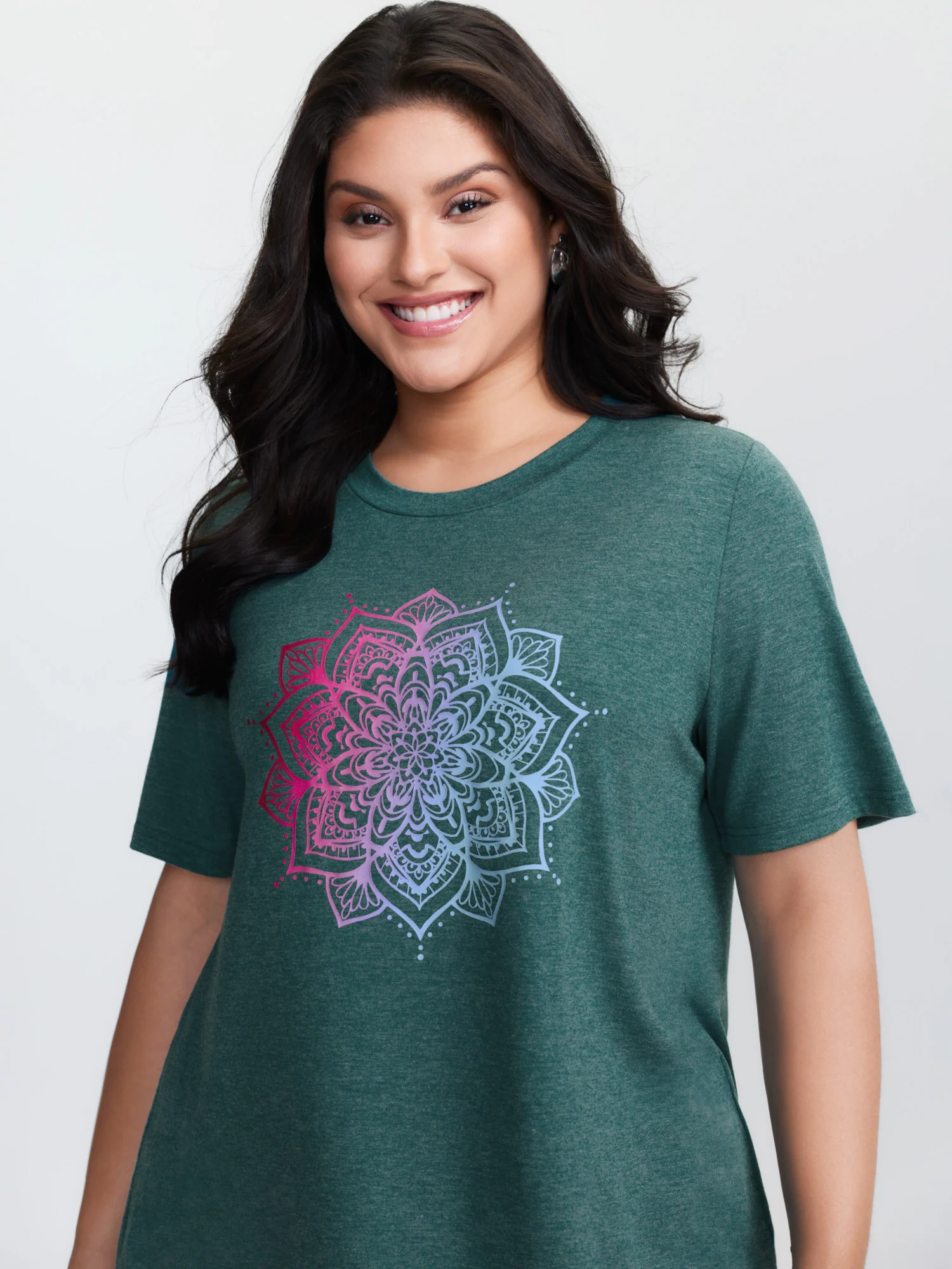 Supersoft Floral Motif Round Neck T-Shirt - Image 2