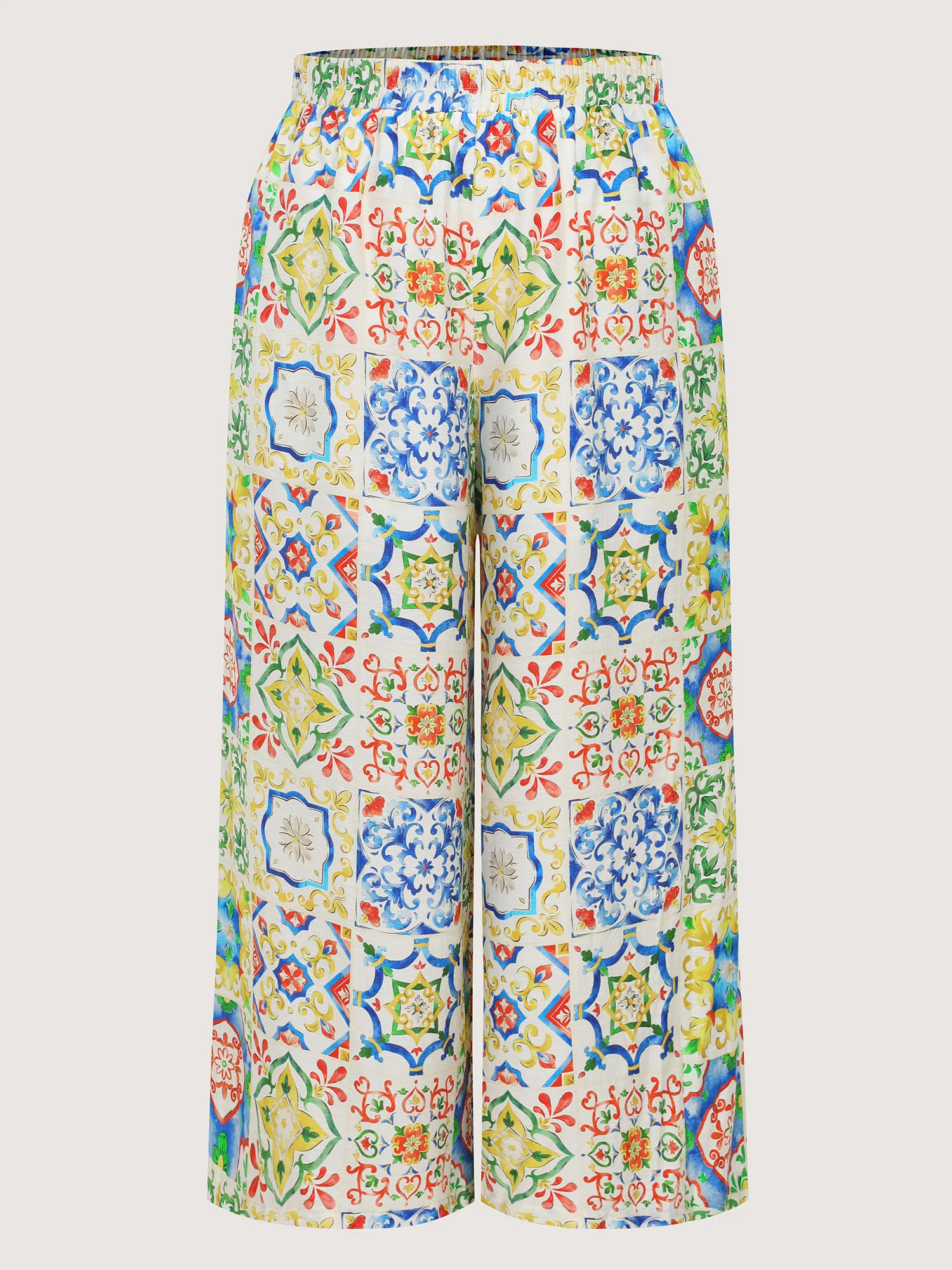 Supersoft Floral Patchwork Print Pockets Pants - Image 7