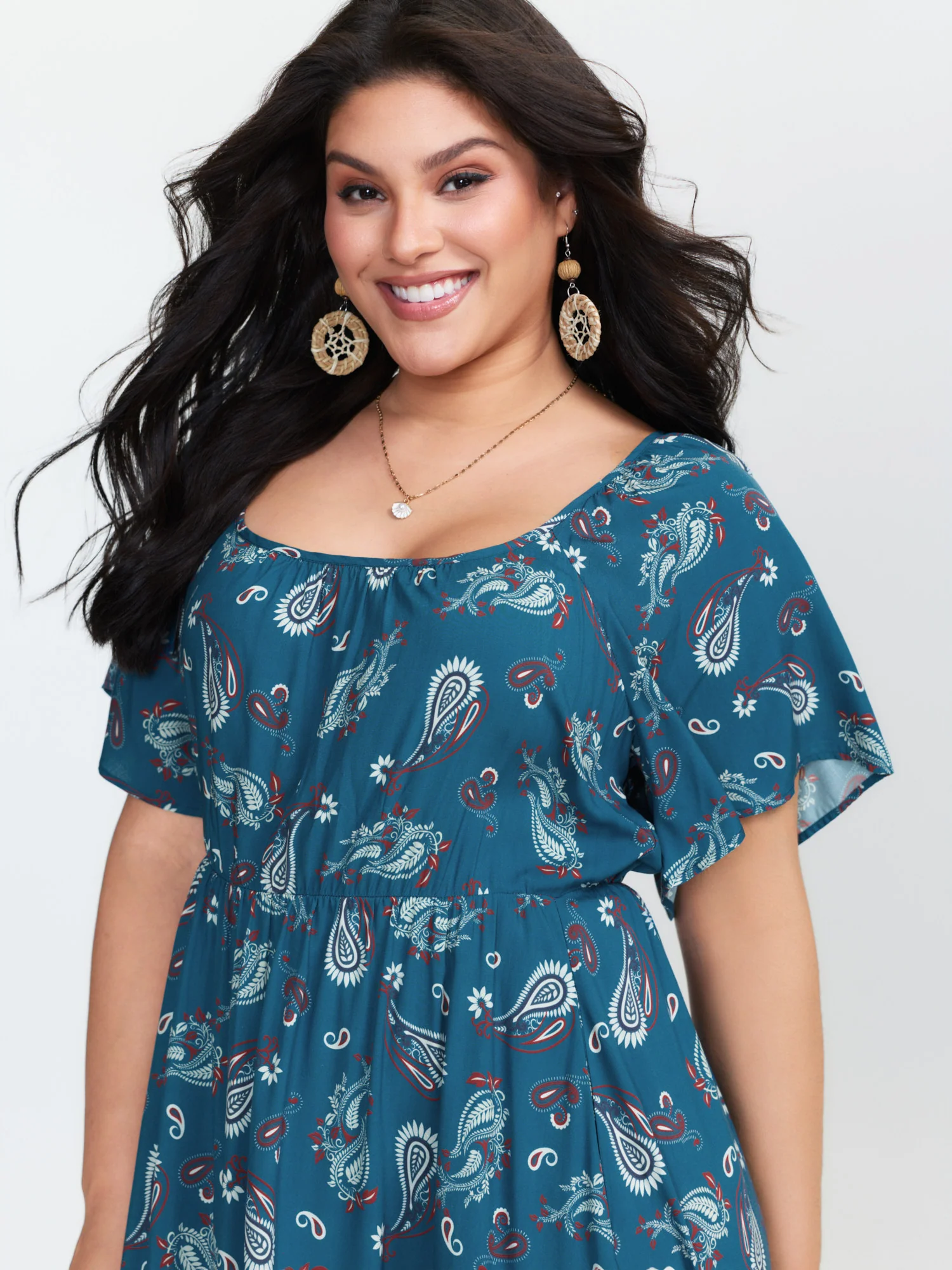 Supersoft Floral Print Backless Lace Midi Dress - Image 4