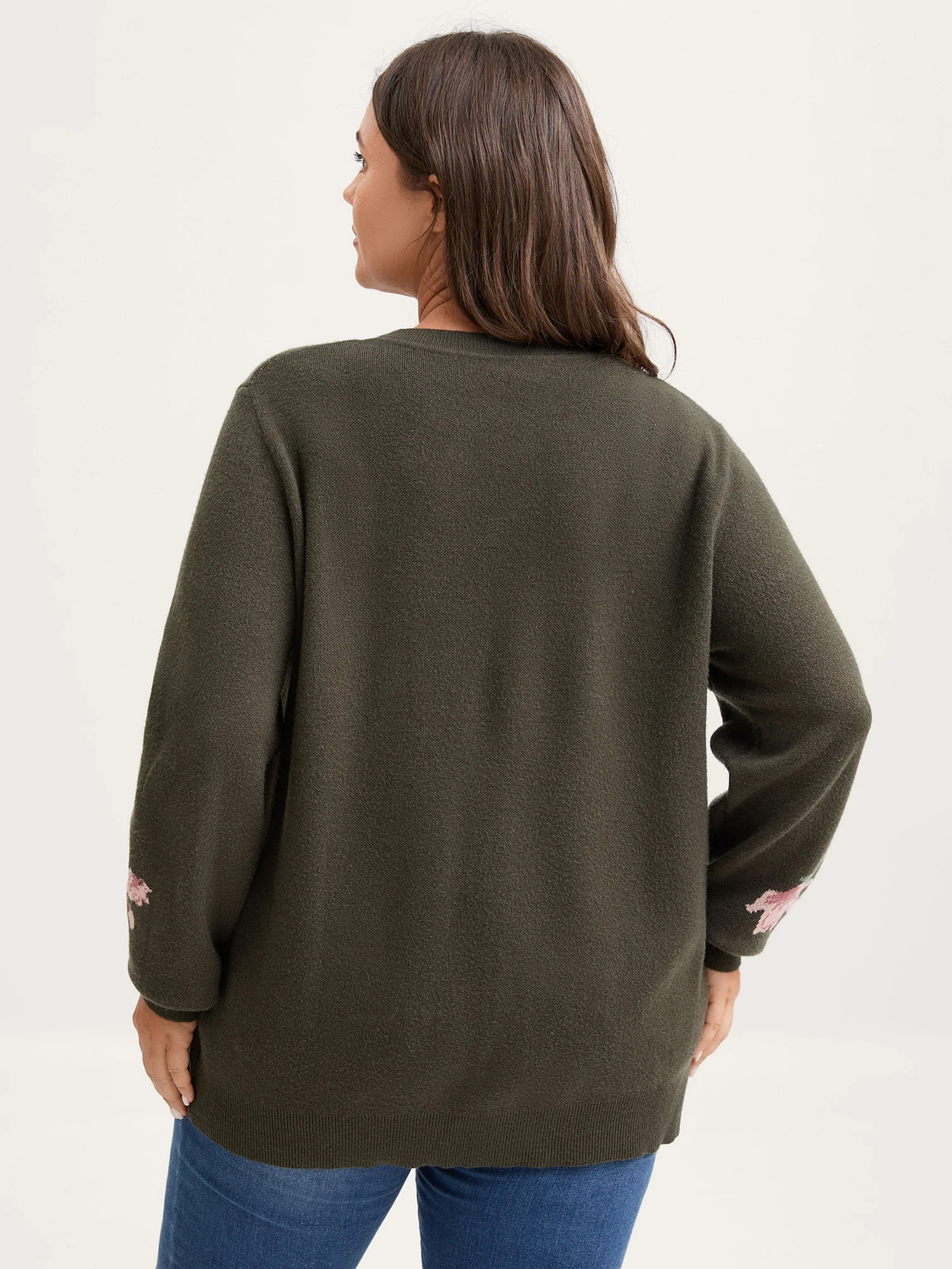 Supersoft Floral Print Button-Down Knit Cardigan - Image 5