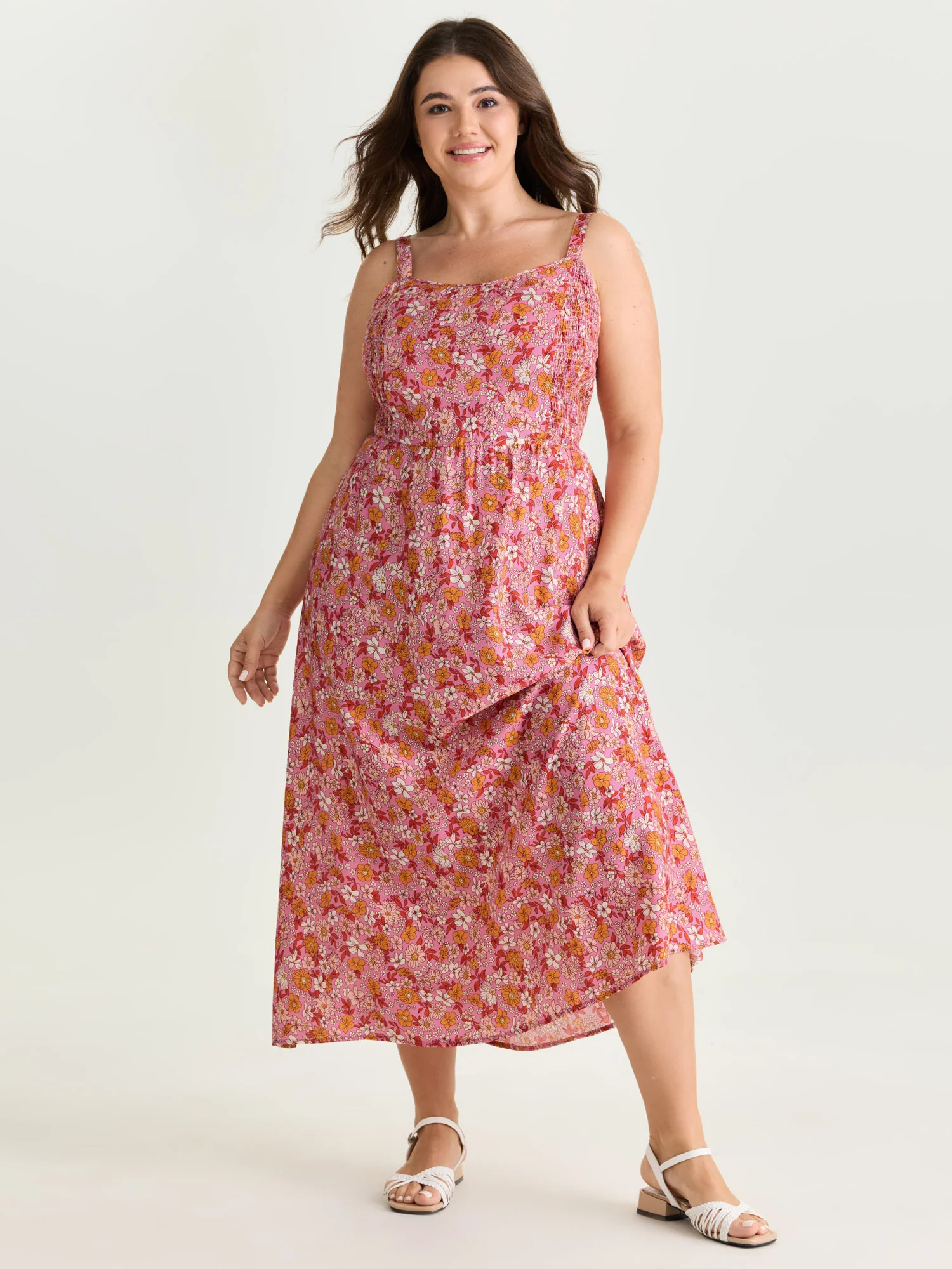Supersoft Floral Print Cami Midi Dress - Image 3