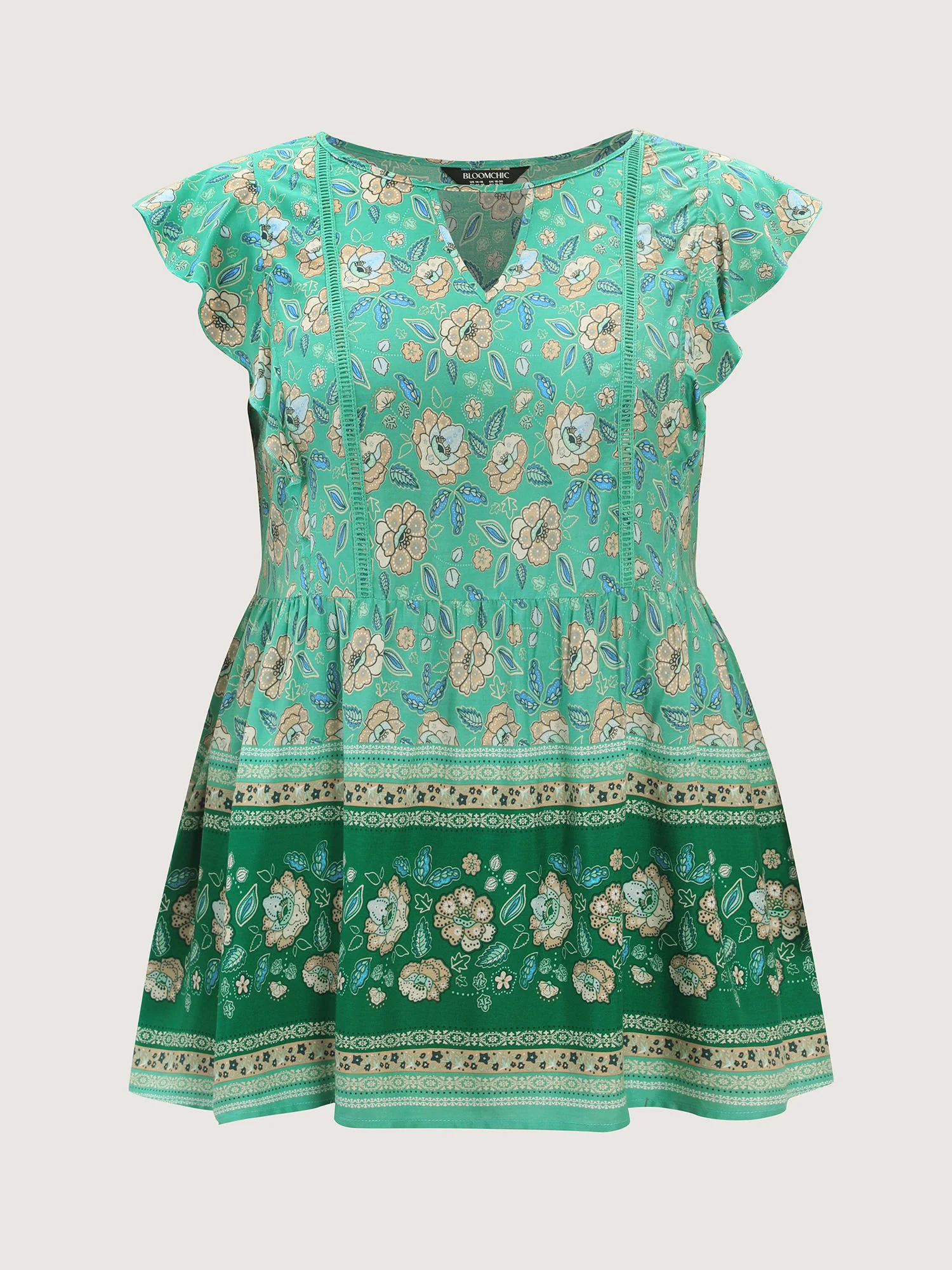 Supersoft Floral Print Keyhole Neck Blouse - Image 7