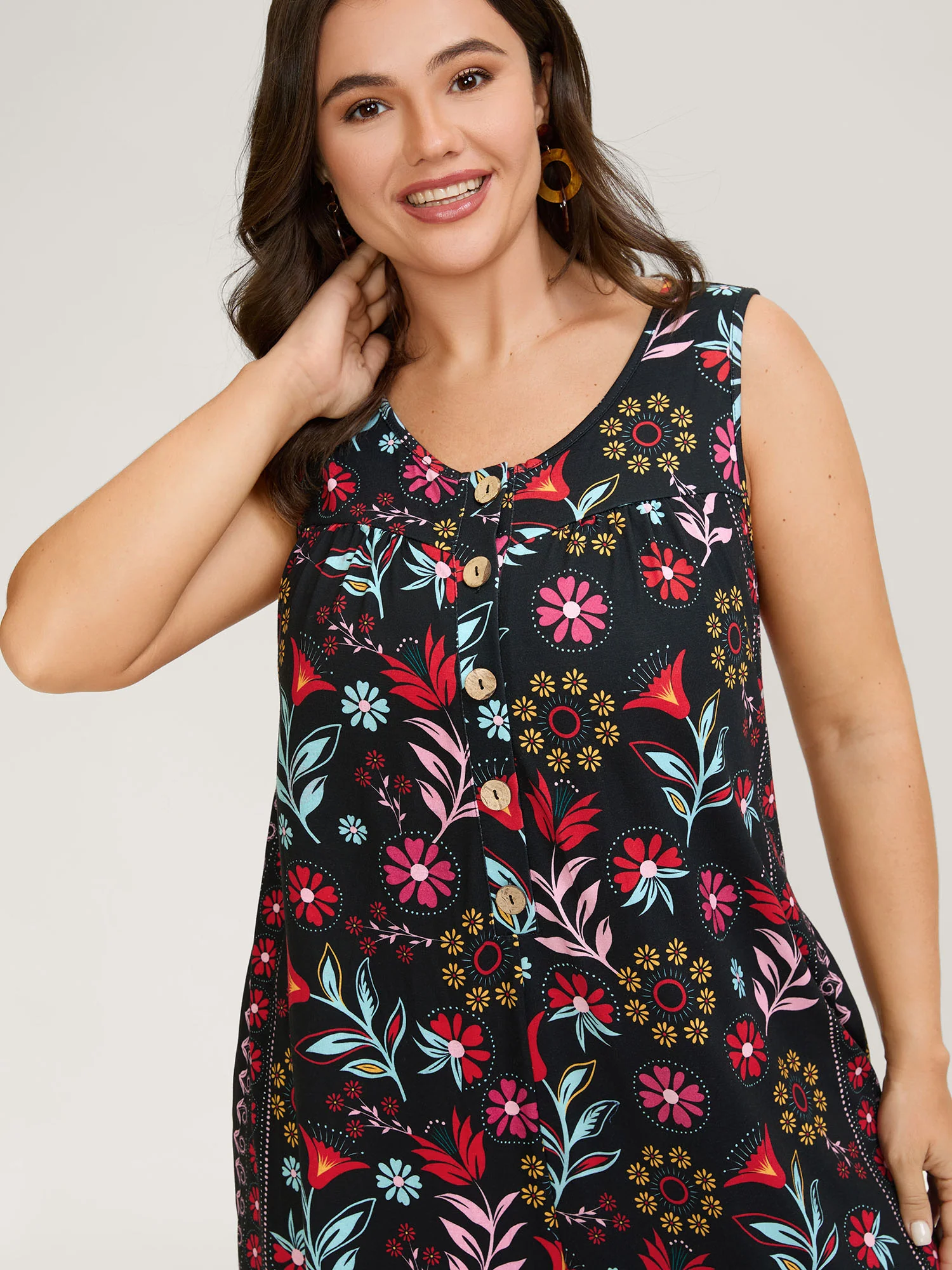Supersoft Floral Print Pockets Jumpsuit - Image 2