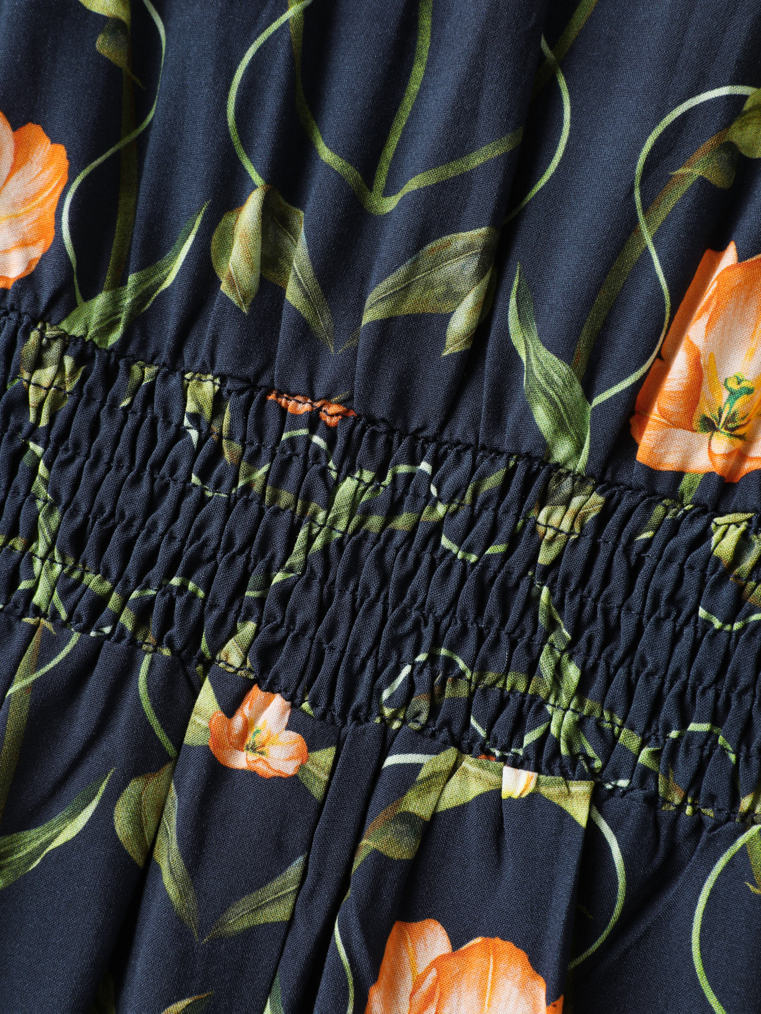 Supersoft Floral Print Shirred Midi Dress - Image 5