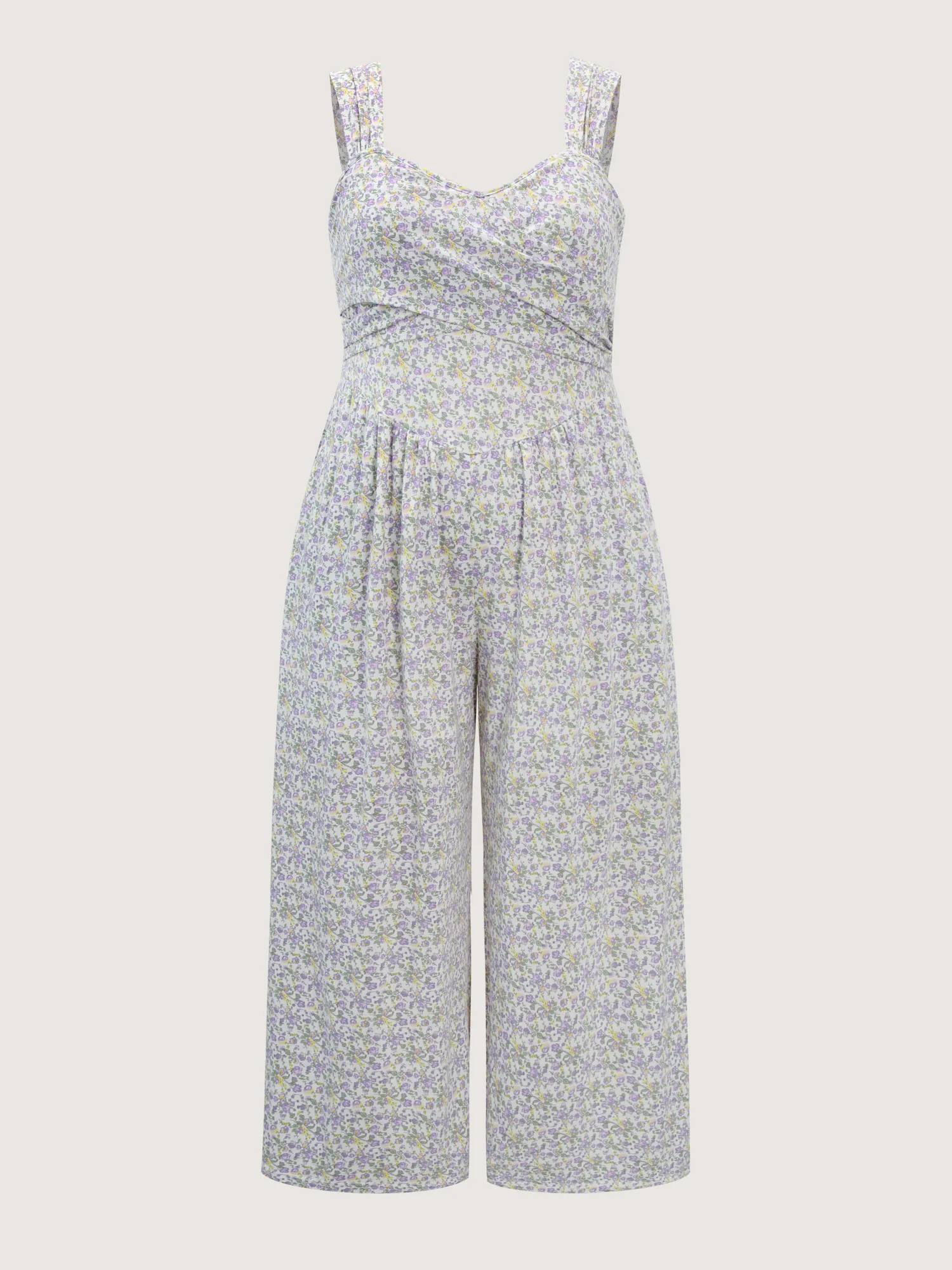 Supersoft Floral Print Twist Front Split Jumpsuit - Image 8