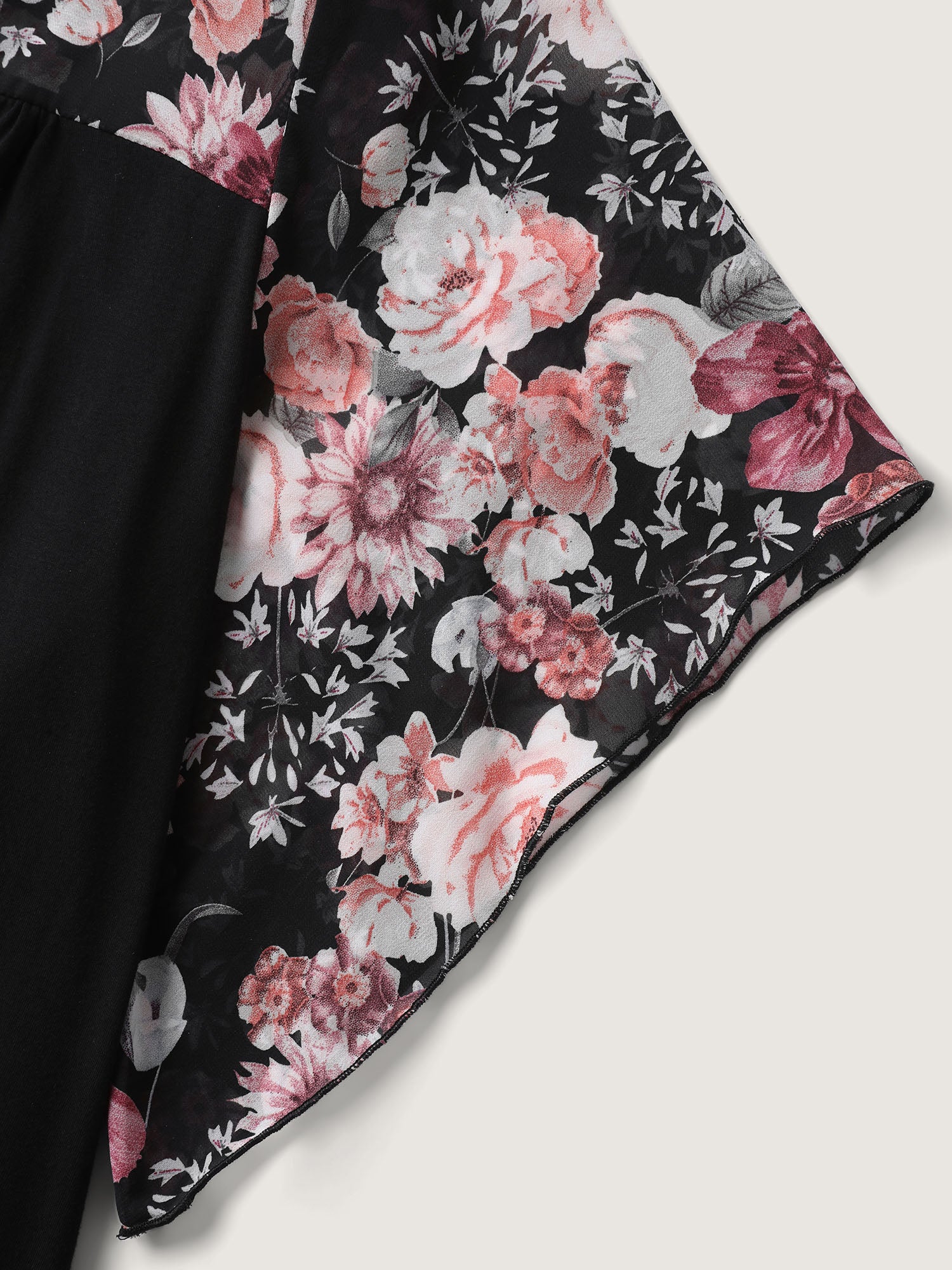 Supersoft Floral Ruffled Sleeve Neck Tie Knit Top - Image 7