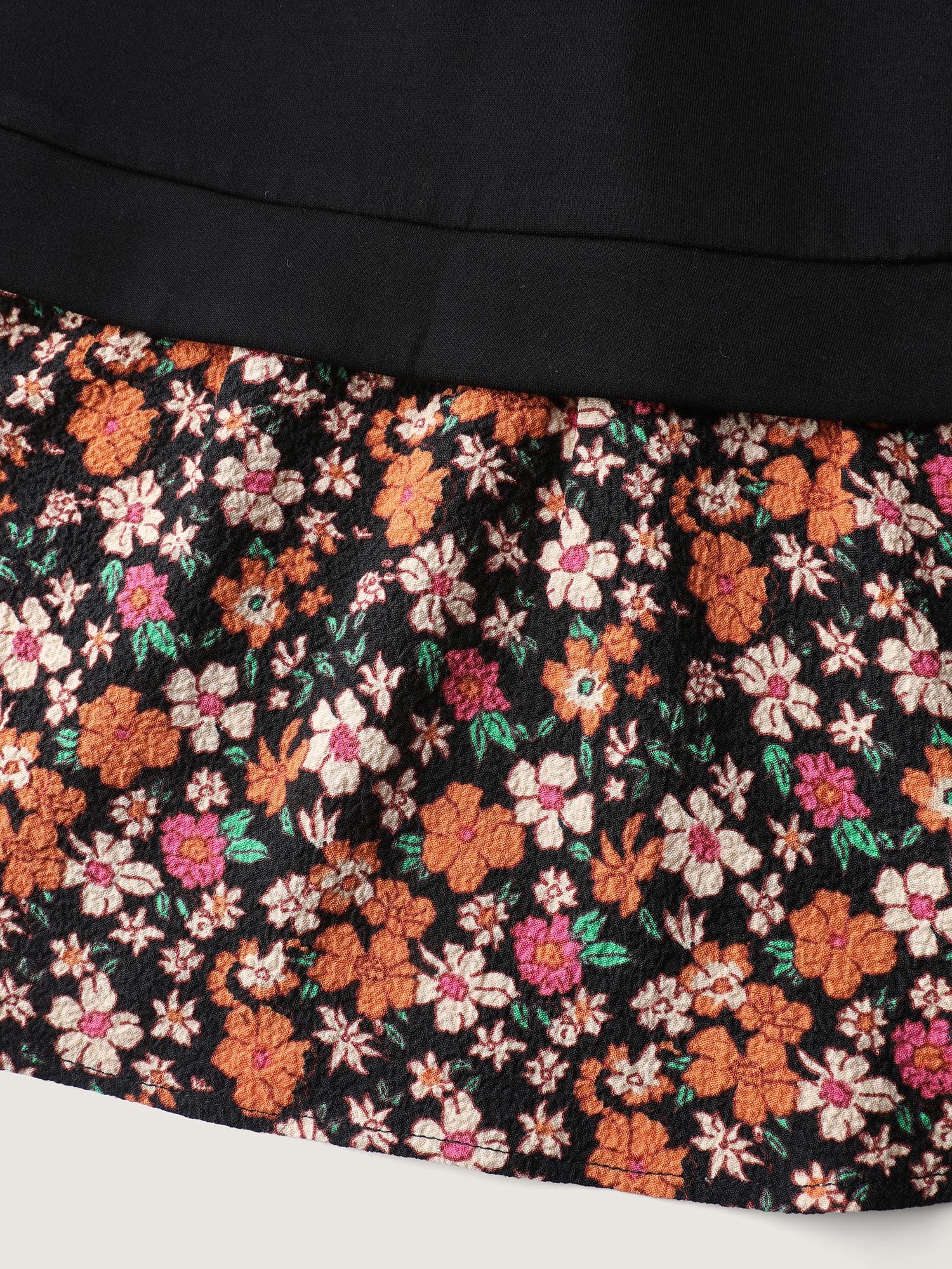 Supersoft Floral Spliced Layered Sweatshirt - Image 5
