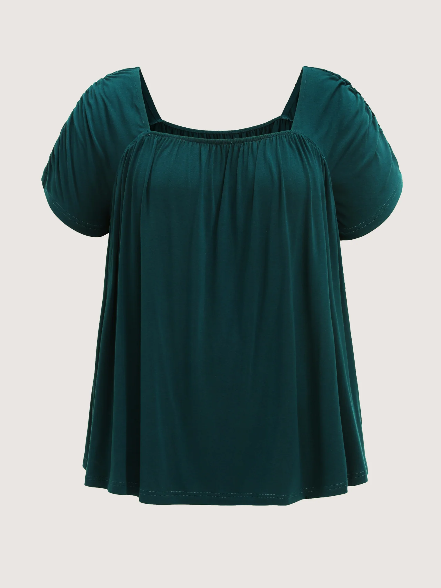 Supersoft Flowy-Fit Pleated Plain T-Shirt - Image 7