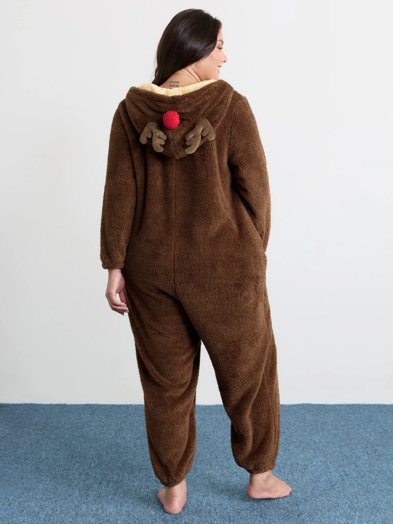 Supersoft Cozy Reindeer Hooded Lounge Jumpsuit - Image 4