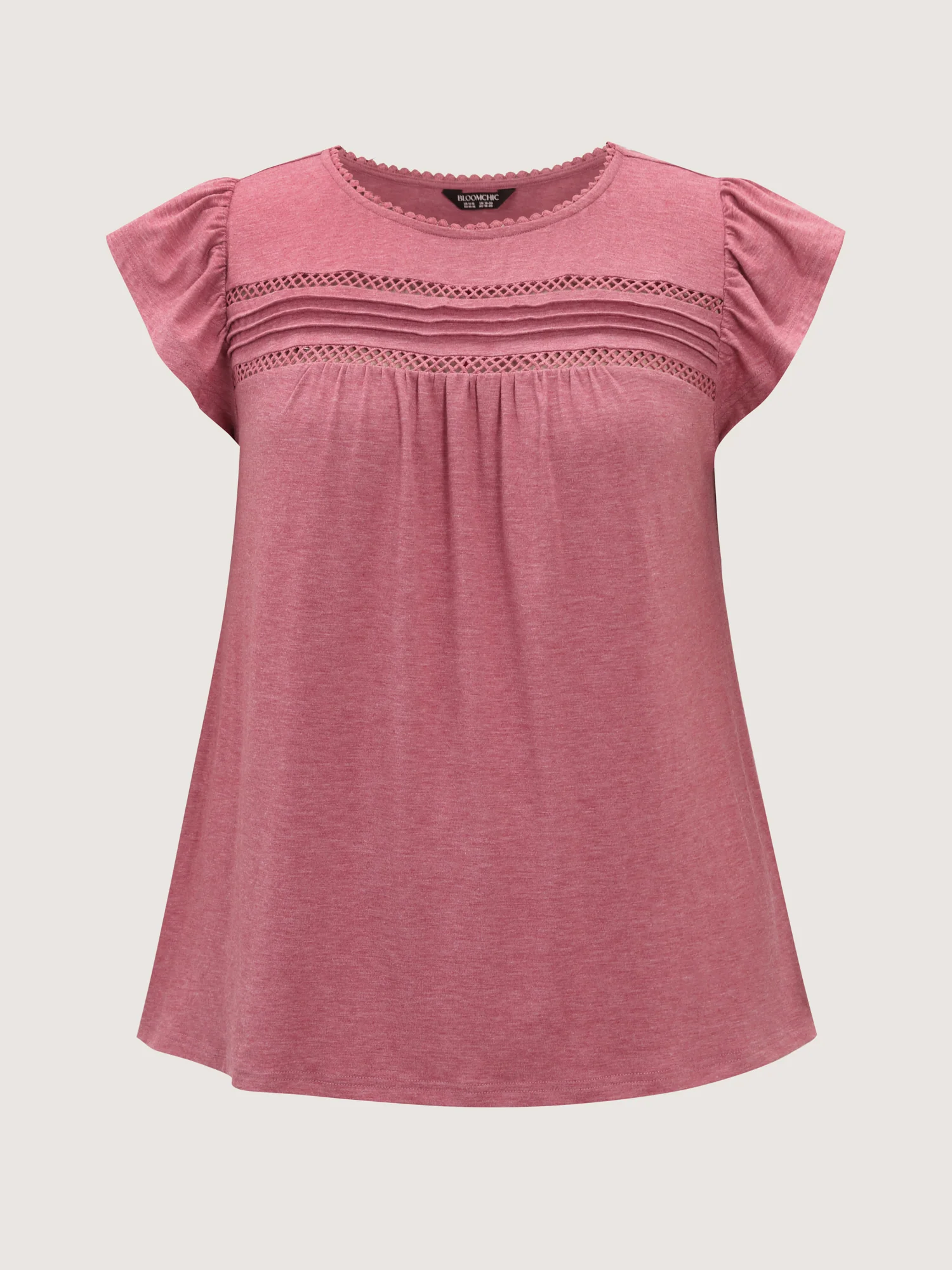 Supersoft Flutter Sleeve Lace Trim Knit Top - Image 7