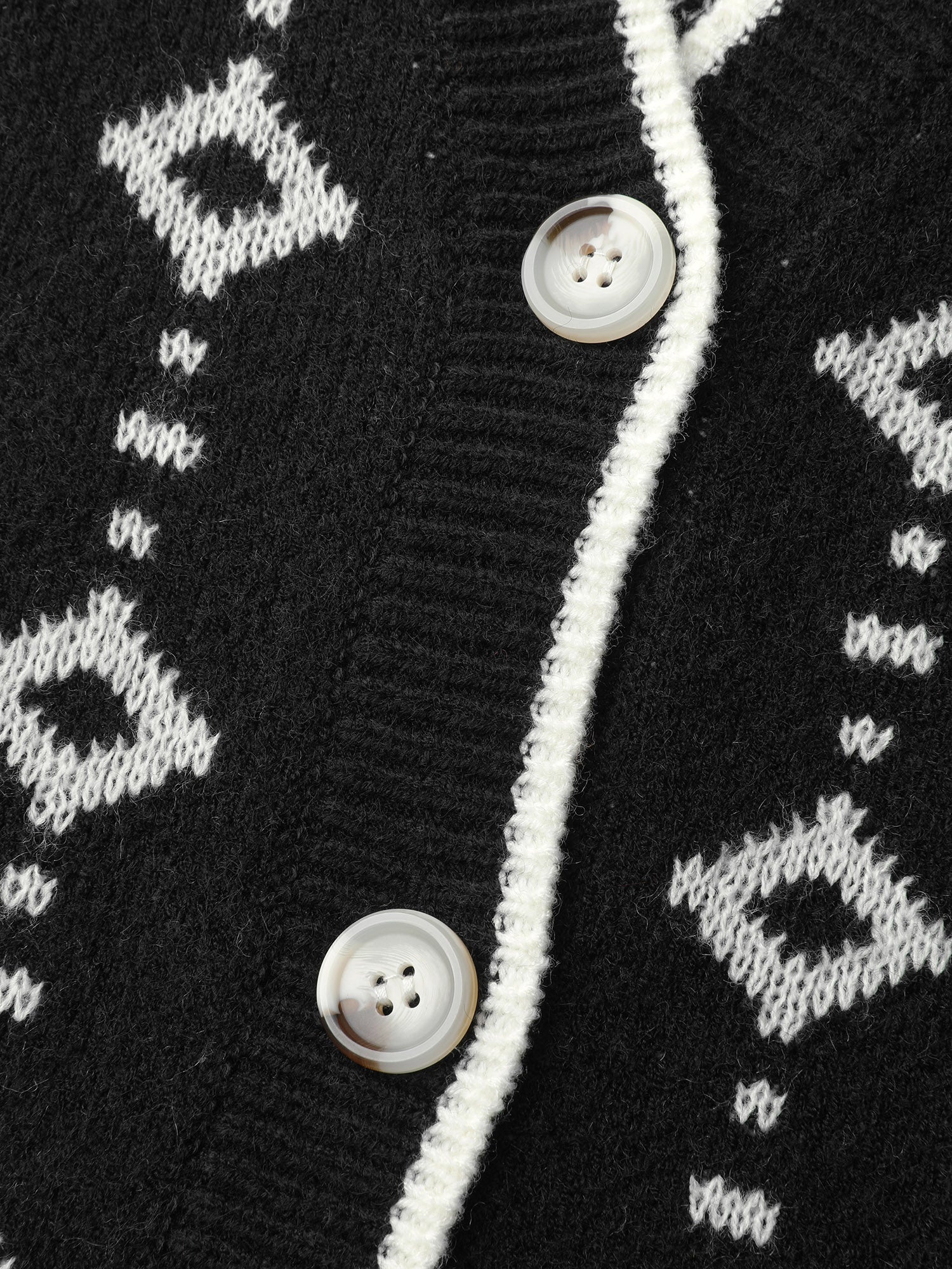 Supersoft Geometric Pattern Pockets Button Knit Cardigan - Image 5