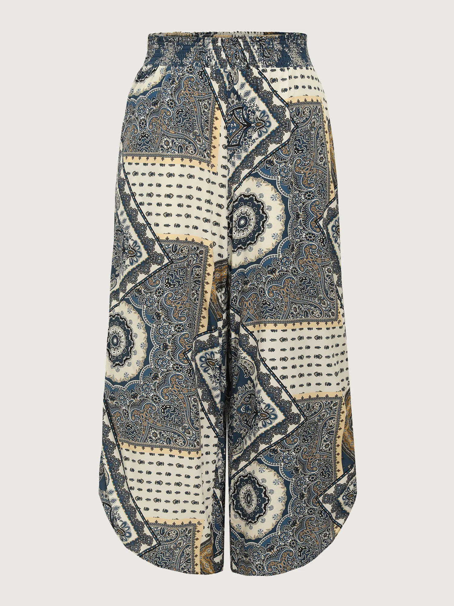 Supersoft Geometric Print Shirred Waist Pants - Image 8