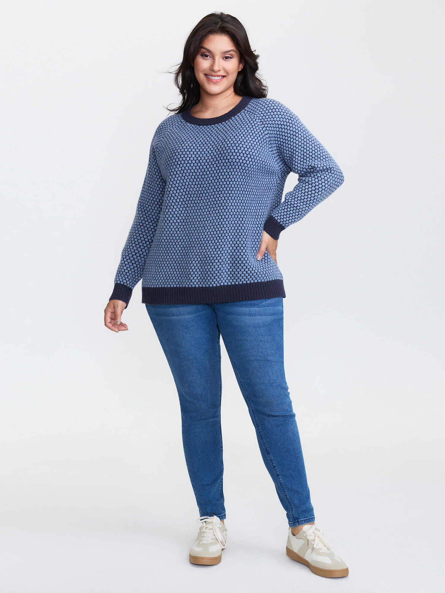 Supersoft Geometric Textured Super Stretchy Pullover - Image 2