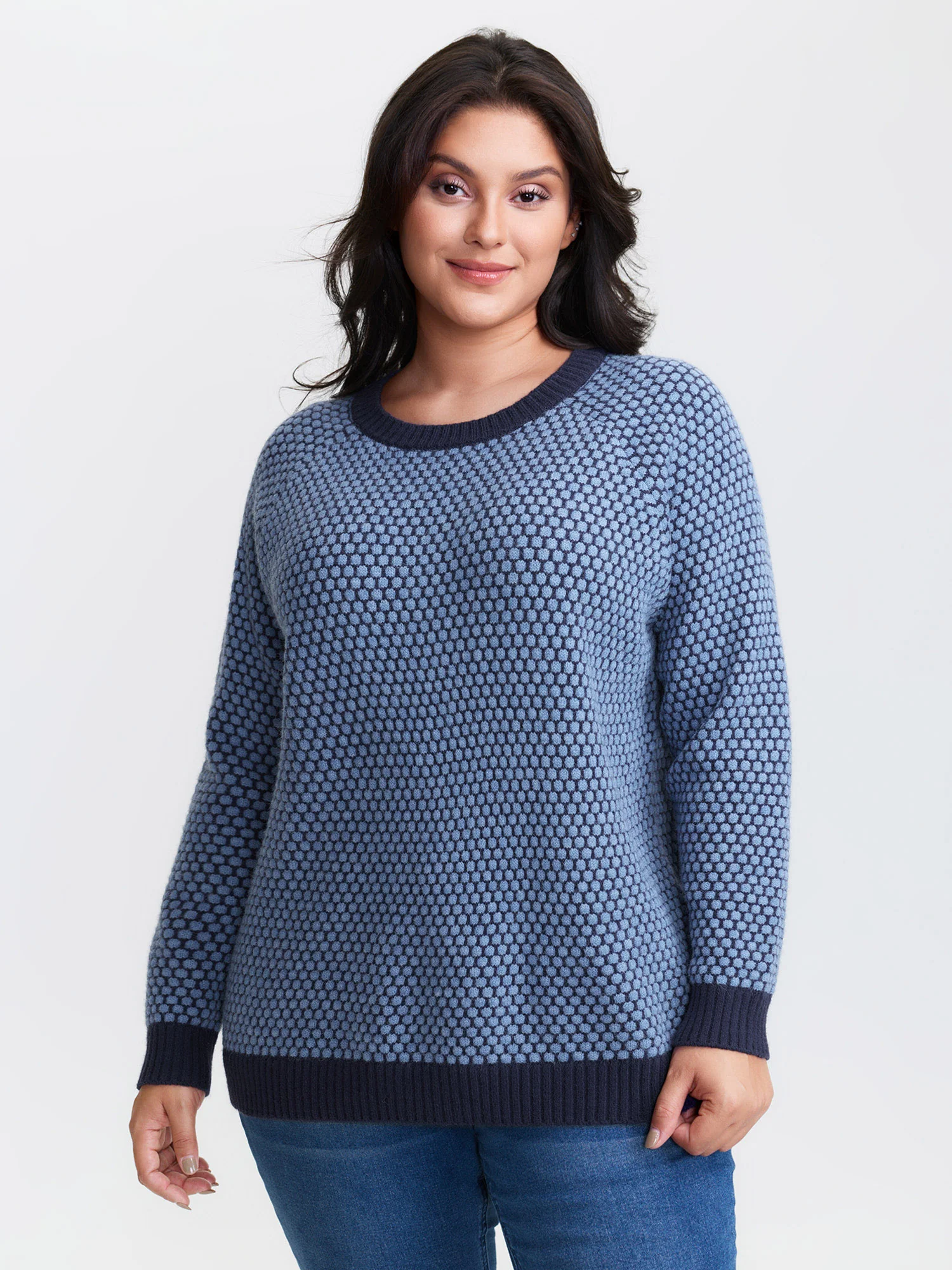 Supersoft Geometric Textured Super Stretchy Pullover - Image 3