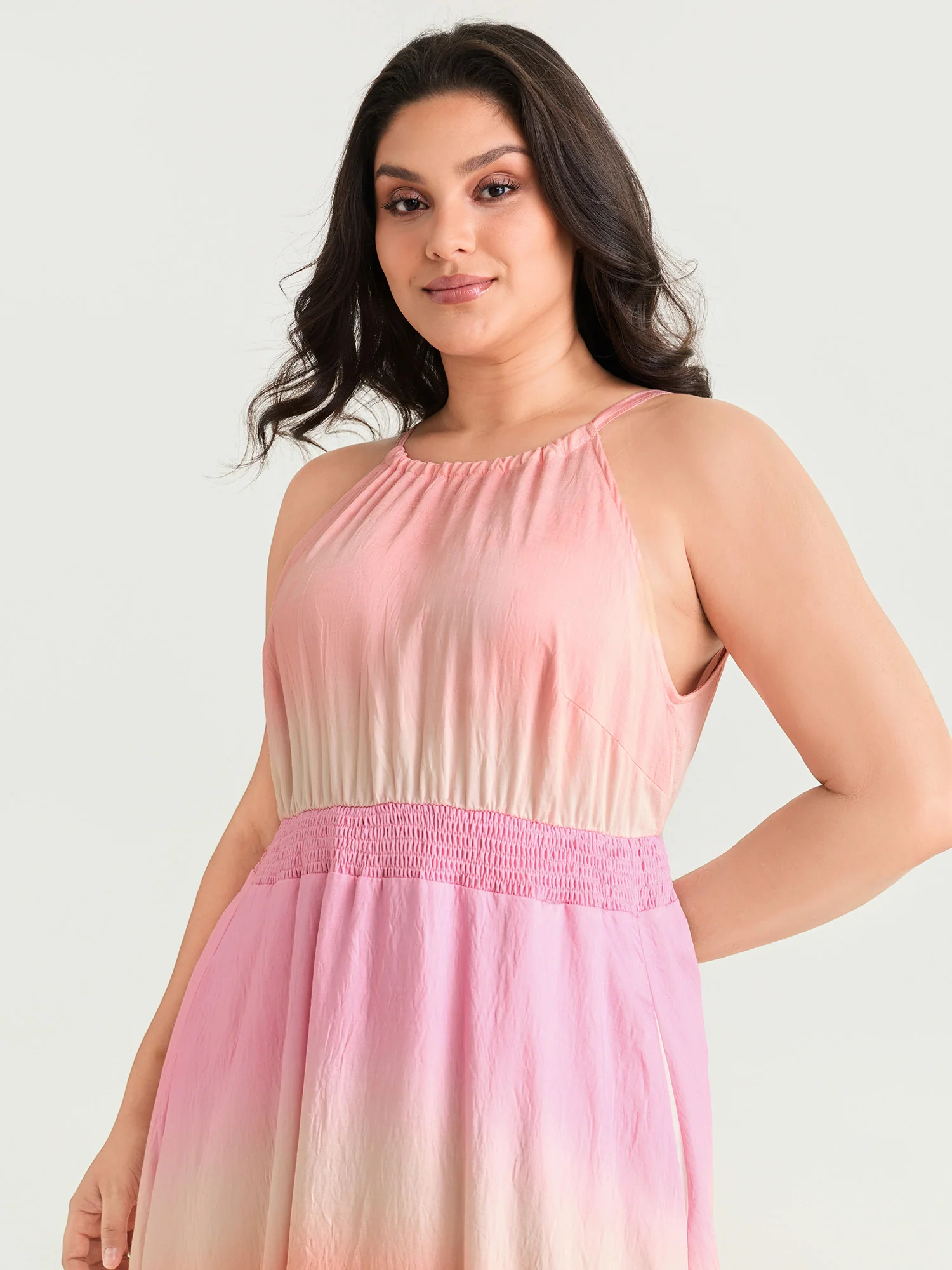 Supersoft Gradient Halter Neck Midi Dress - Image 2