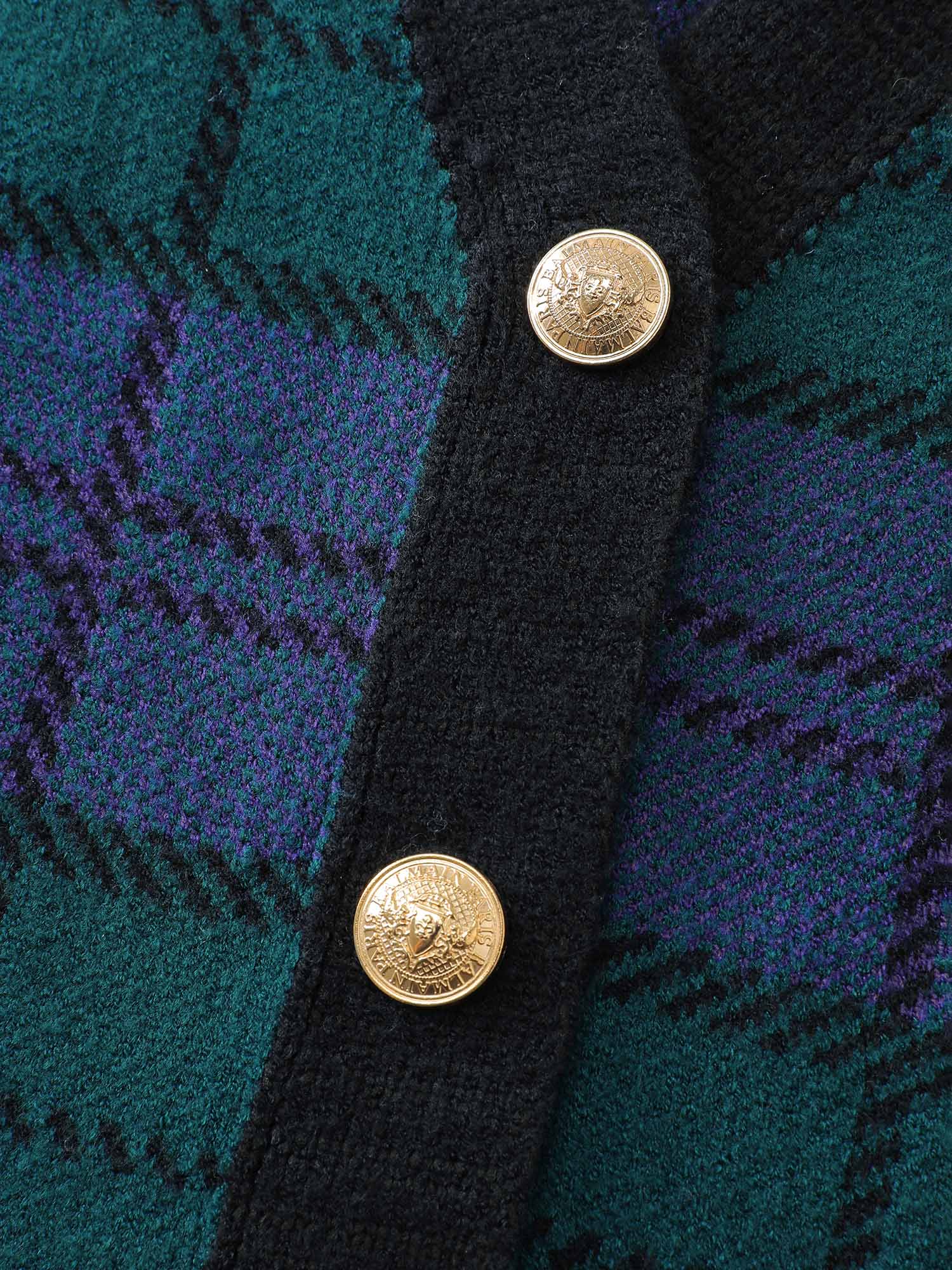 Supersoft Grid Pattern Metal Buckle Knit Cardigan - Image 6