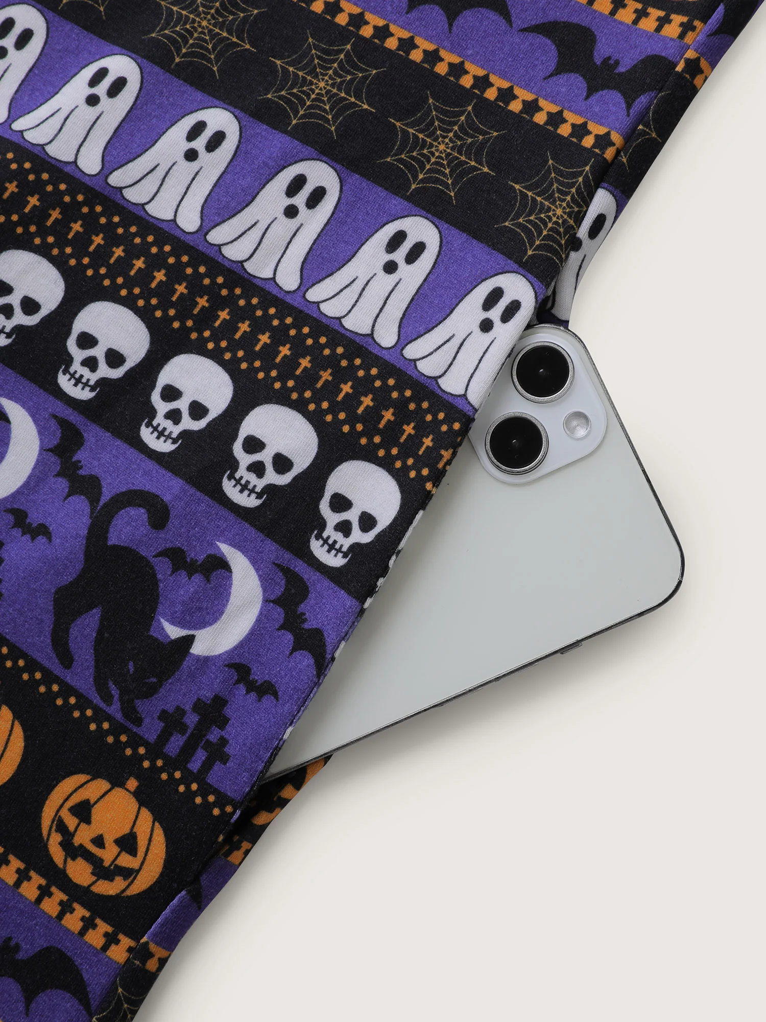 Supersoft Halloween Print Pockets Pajama Jumpsuit - Image 5