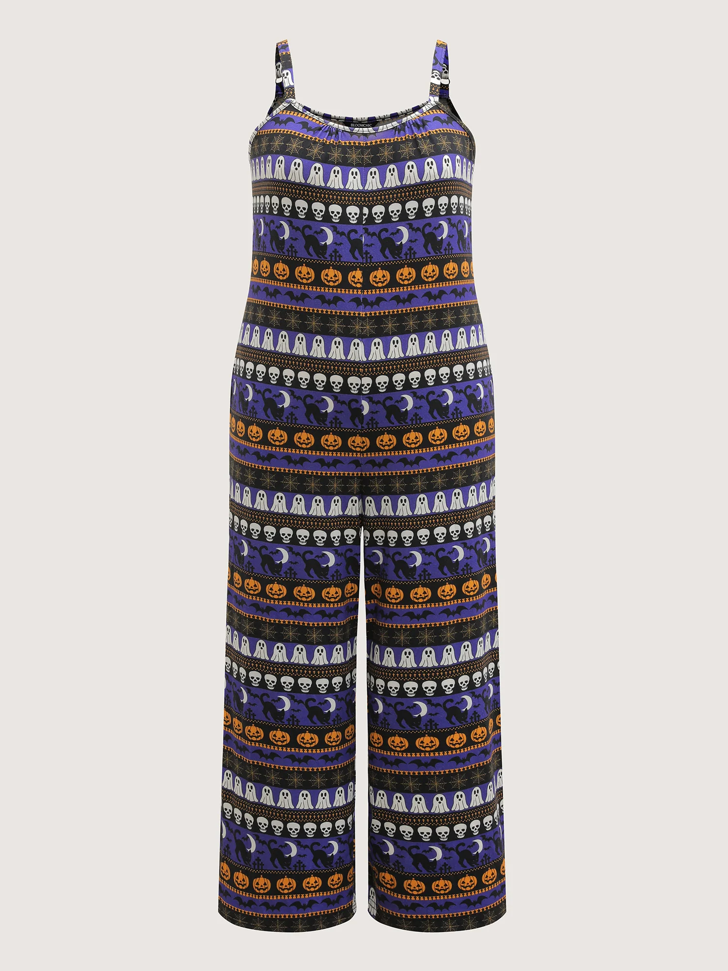Supersoft Halloween Print Pockets Pajama Jumpsuit - Image 7
