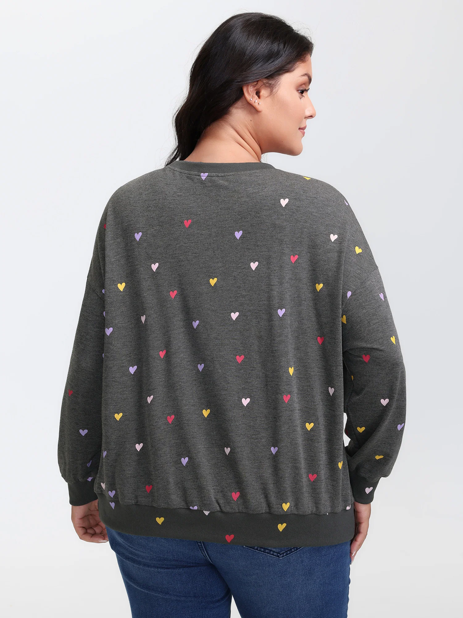 Supersoft Heart Print Ribbed Sweatshirt - Image 4